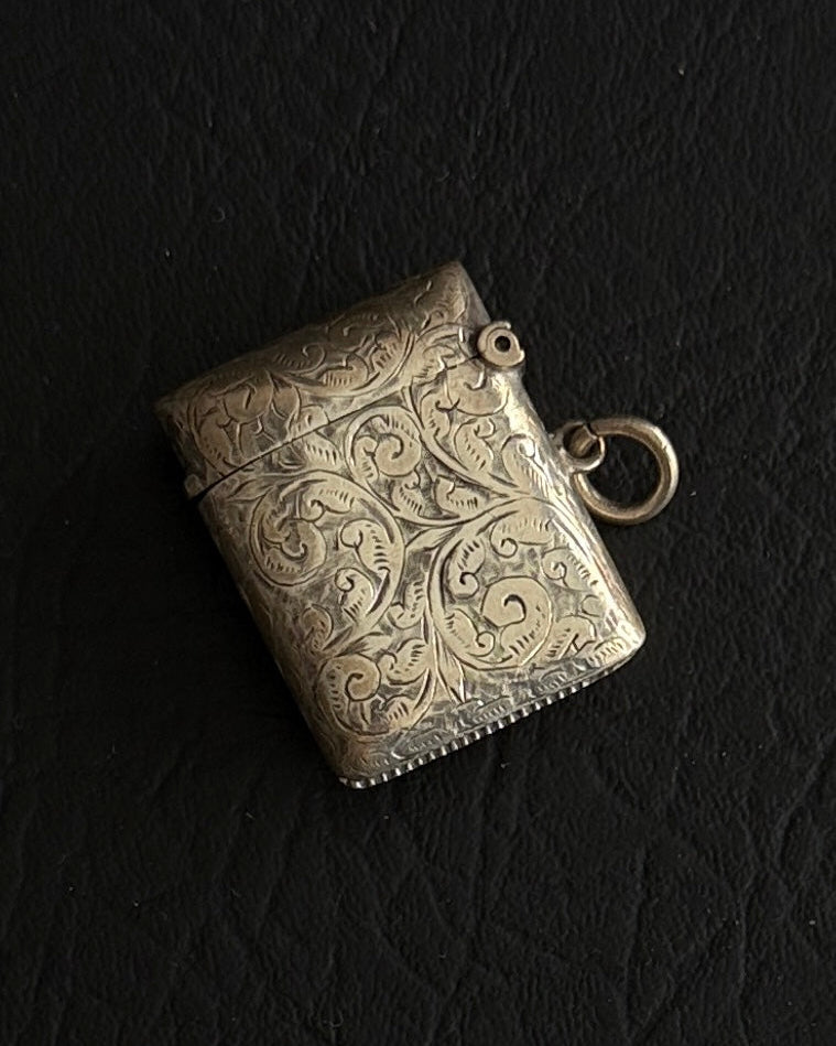 Victorian Engraved Silver Vesta Case