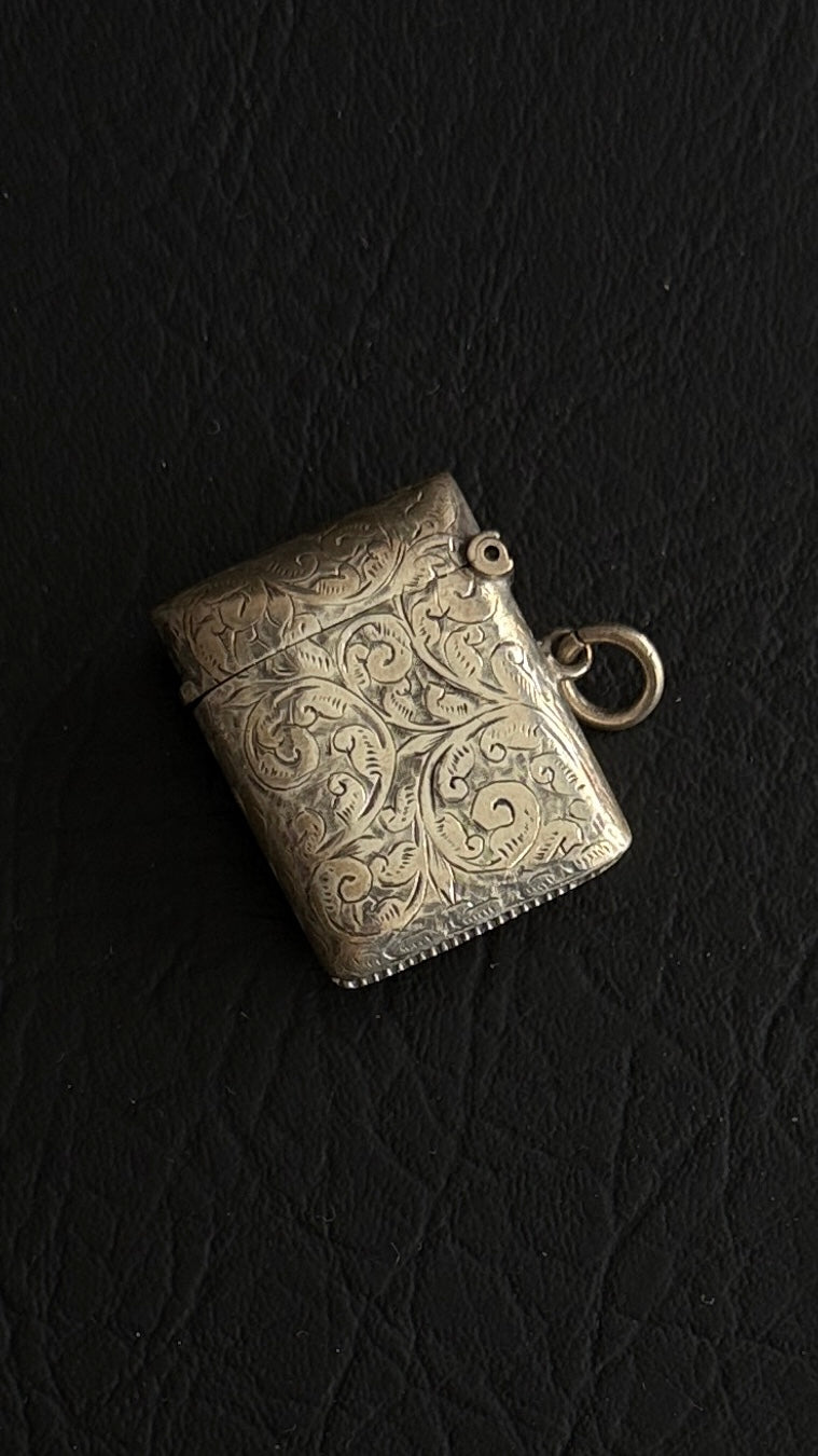 Victorian Engraved Silver Vesta Case
