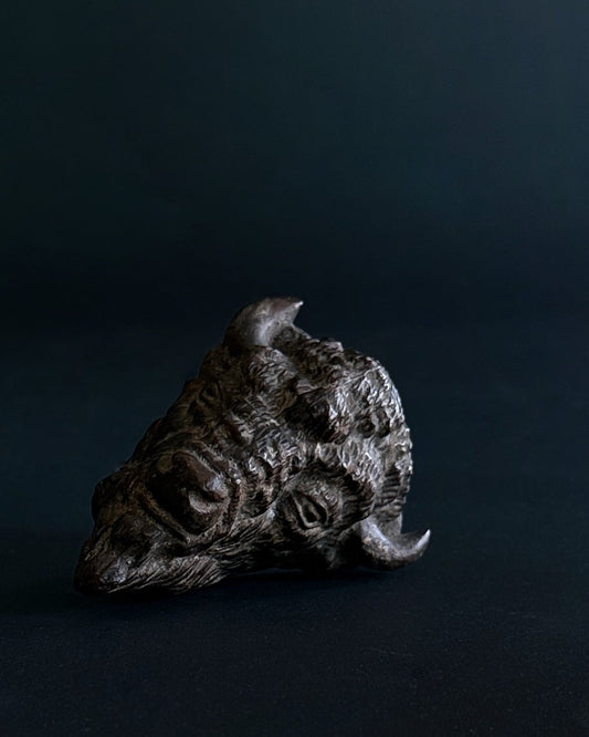 Vintage Cast Metal Bison Head