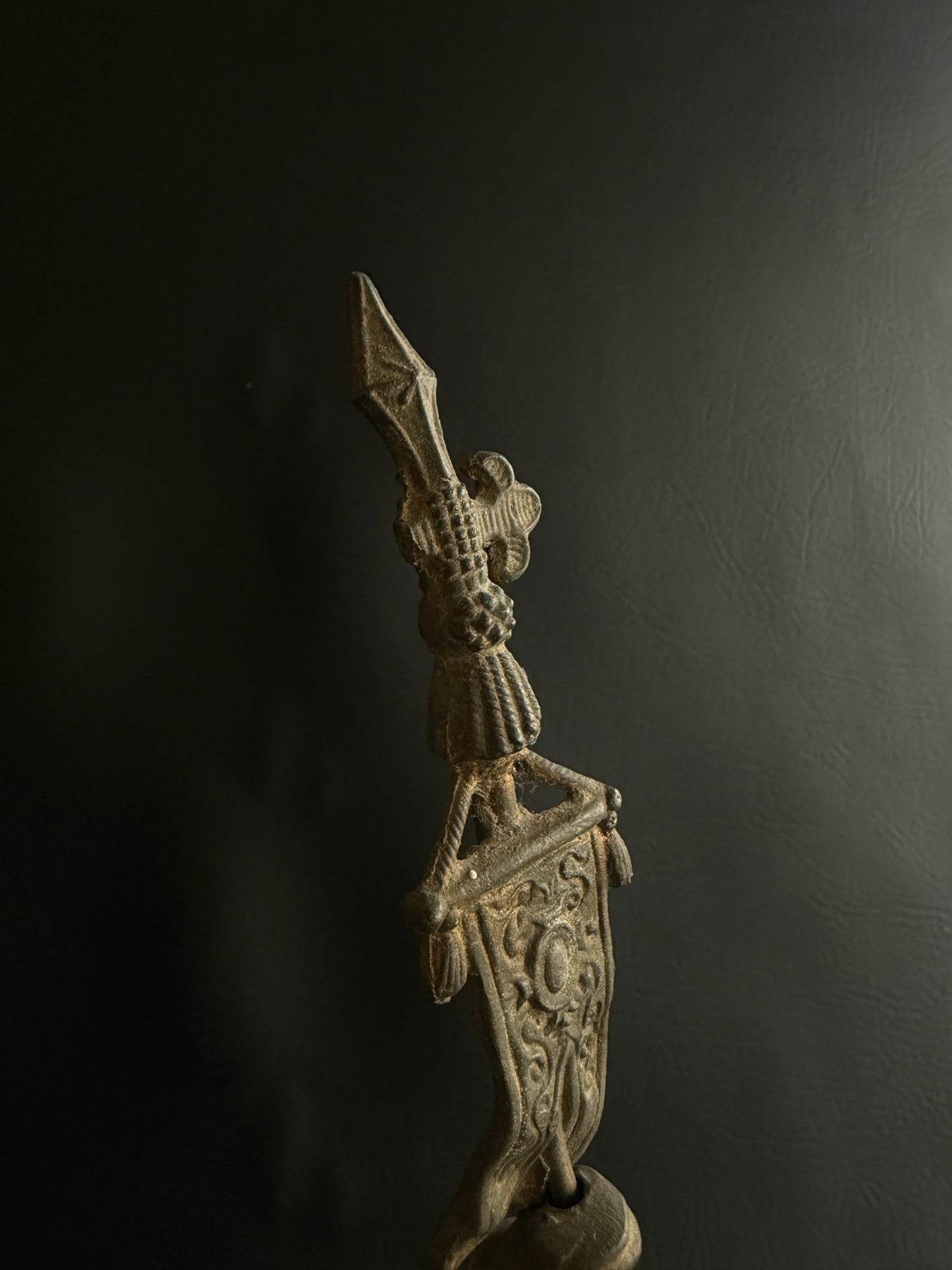 Antique Spelter Renaissance Standard Bearer Statue