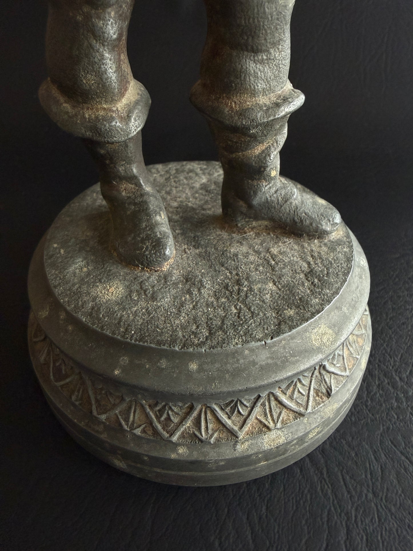 Antique Spelter Renaissance Standard Bearer Statue