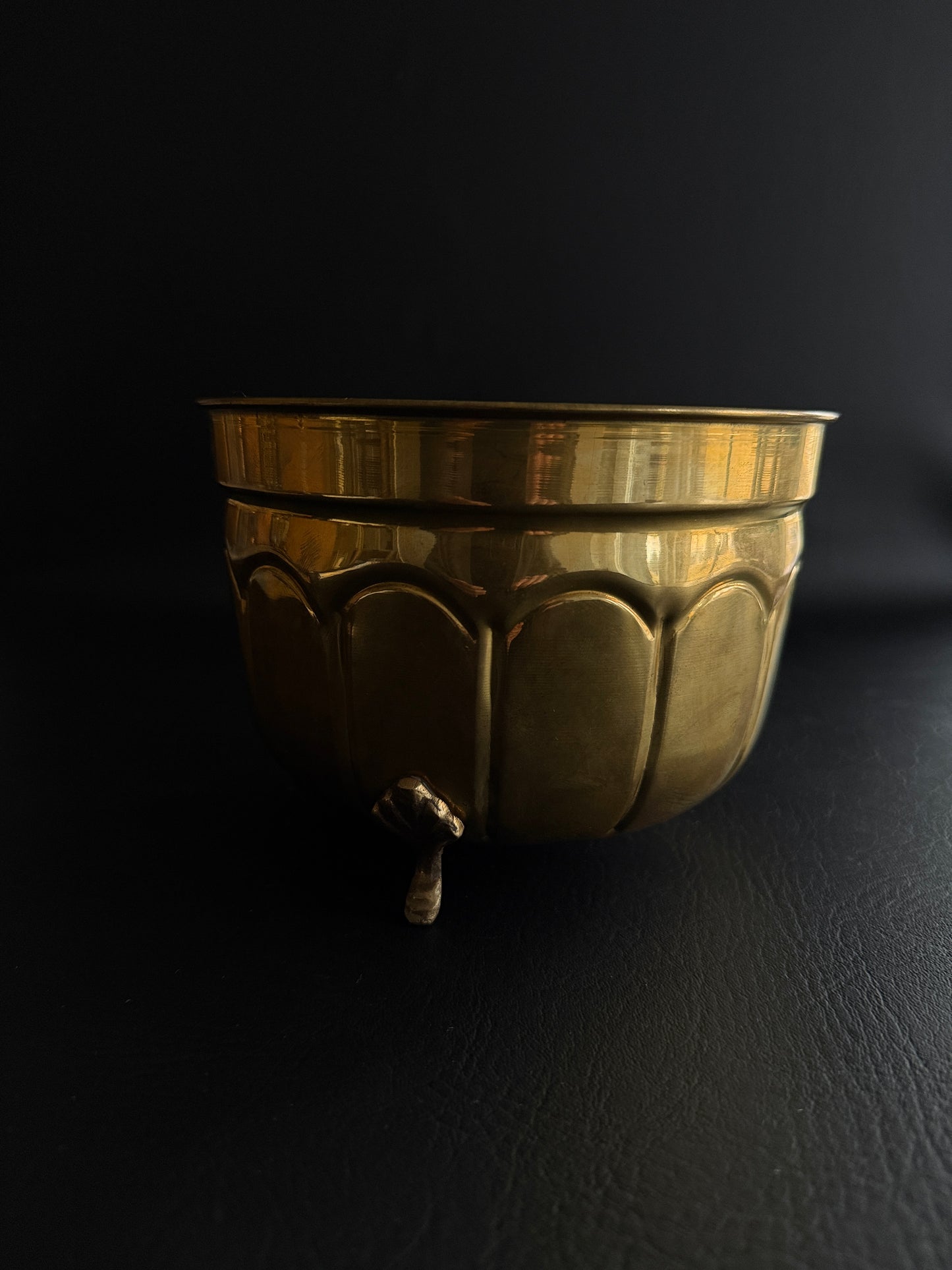 Vintage Brass Footed Planter