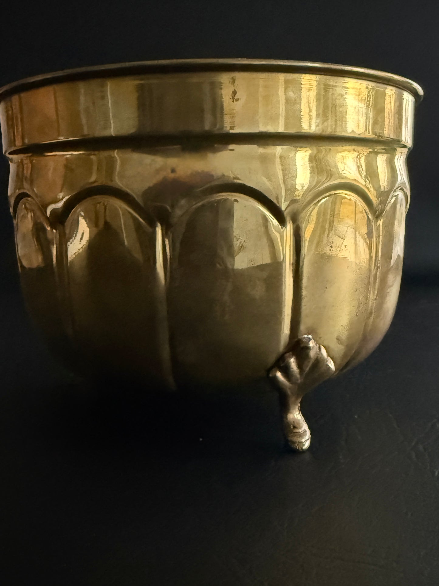 Vintage Brass Footed Planter