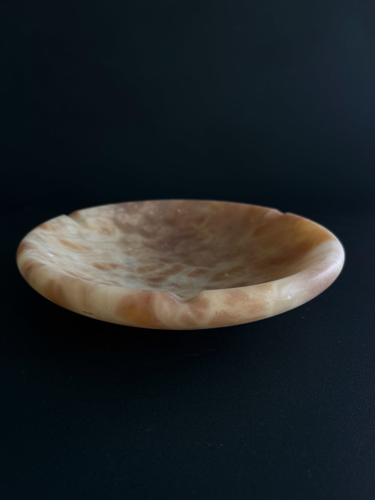 Honey Alabaster Decorative Ashtray / Catchall Bowl
