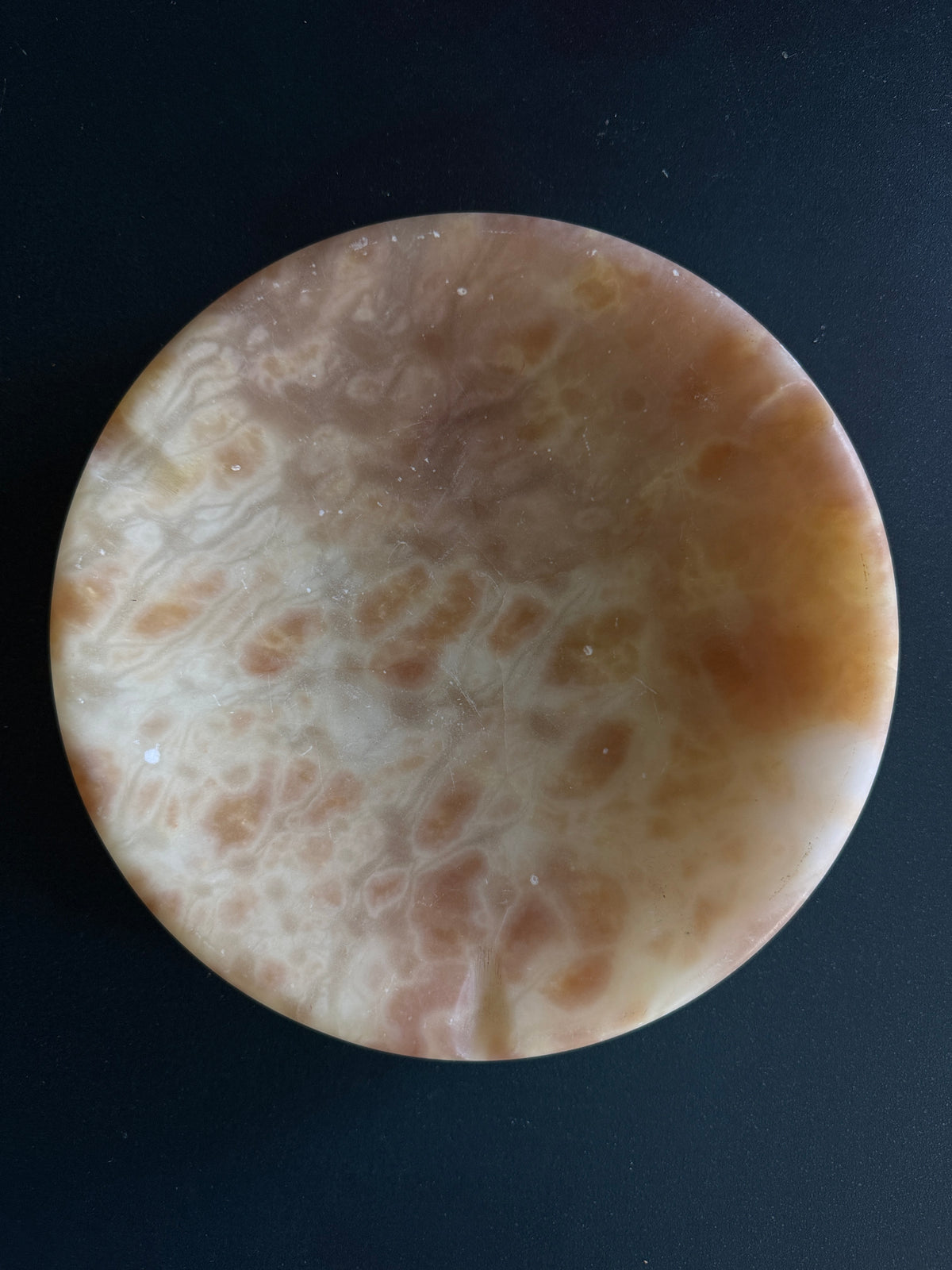 Honey Alabaster Decorative Ashtray / Catchall Bowl