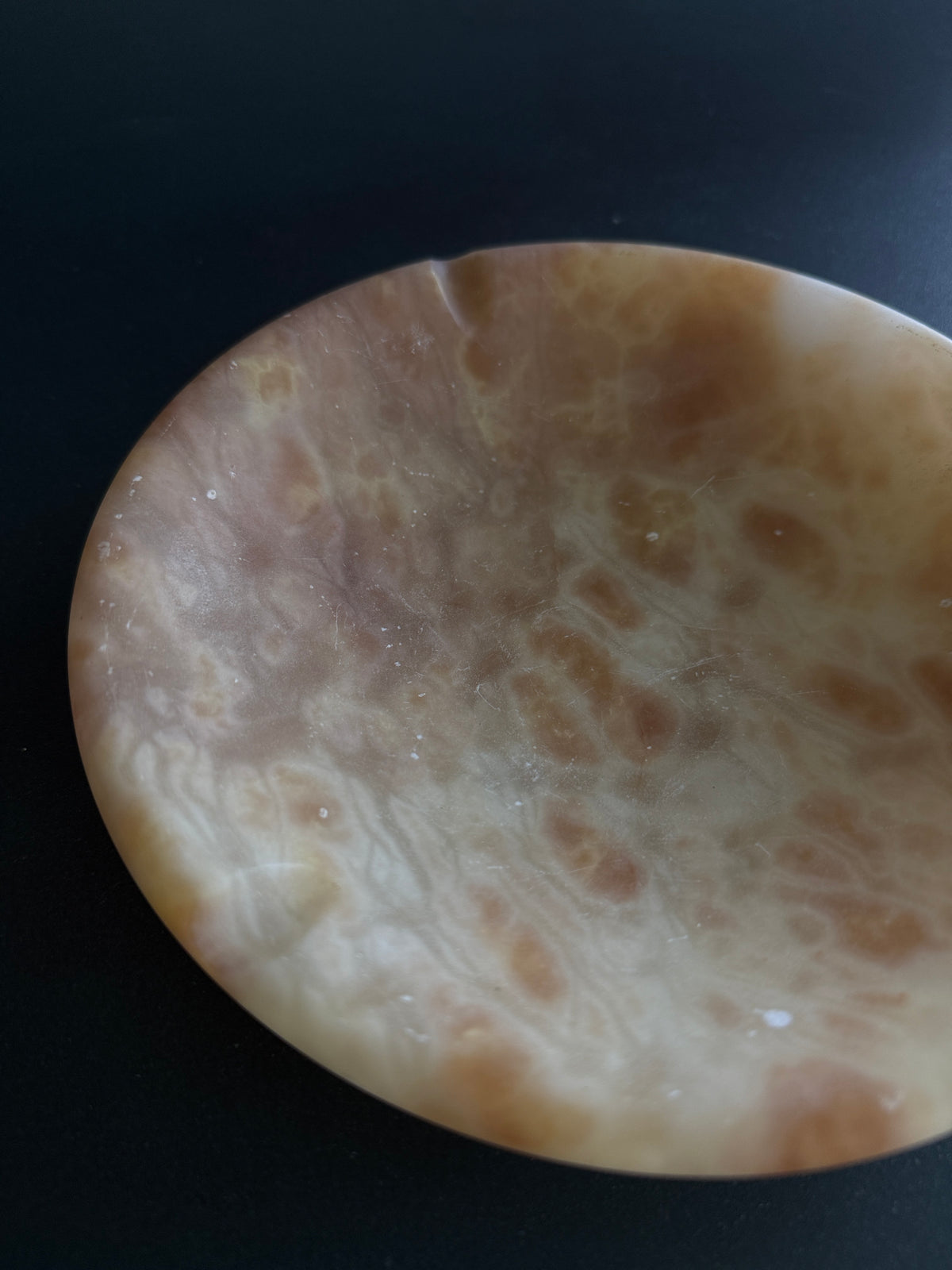 Honey Alabaster Decorative Ashtray / Catchall Bowl