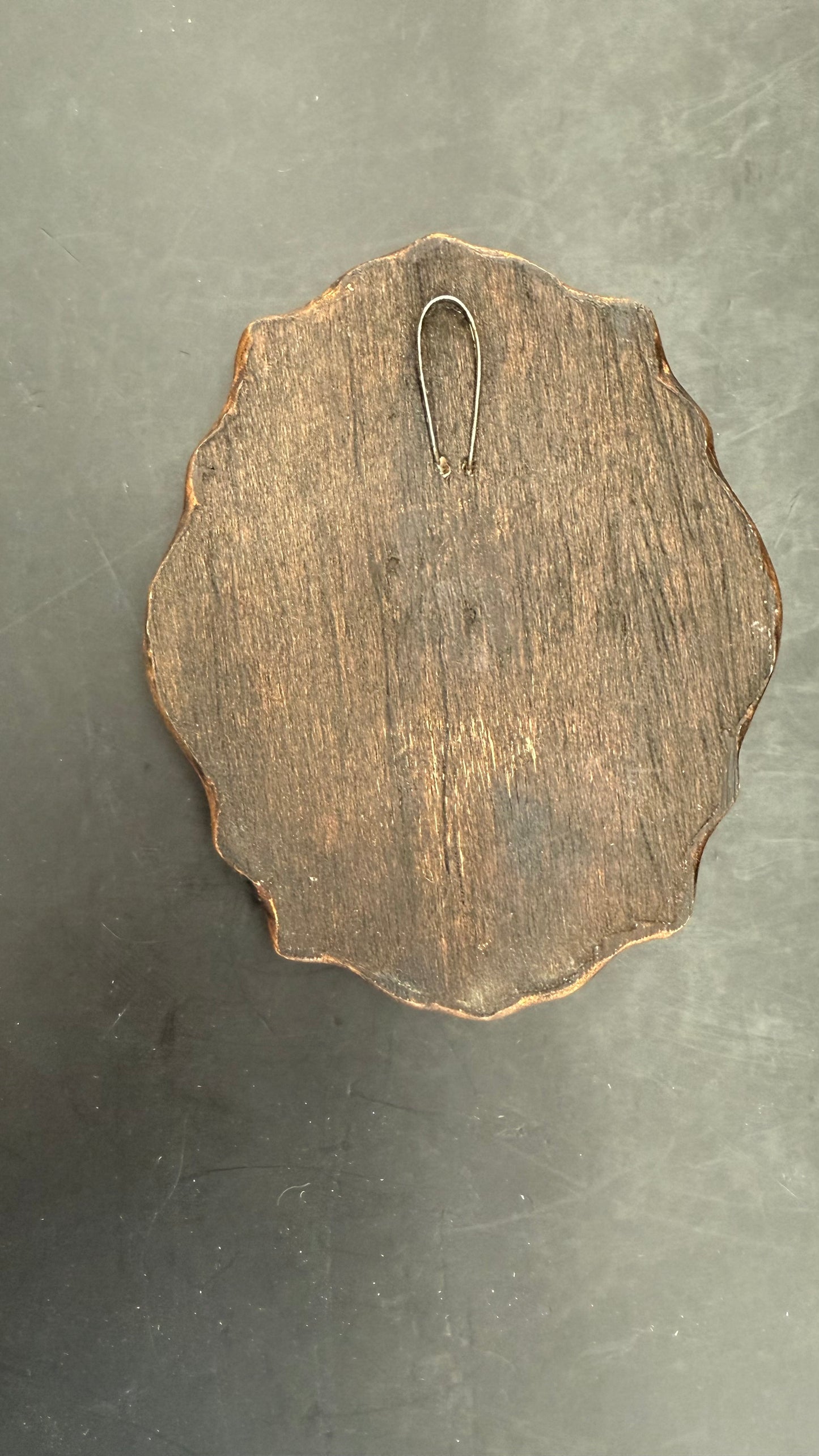 Small Wooden Mirror with Hand Painted Details