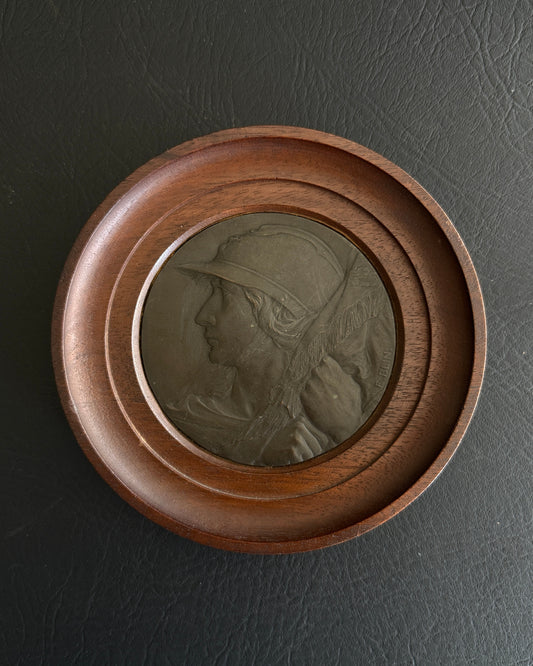 Signed E. Blin classical profile relief medallion