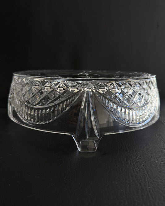 Vintage Glass Cake Stand | Decorative Pressed Glass Pedestal