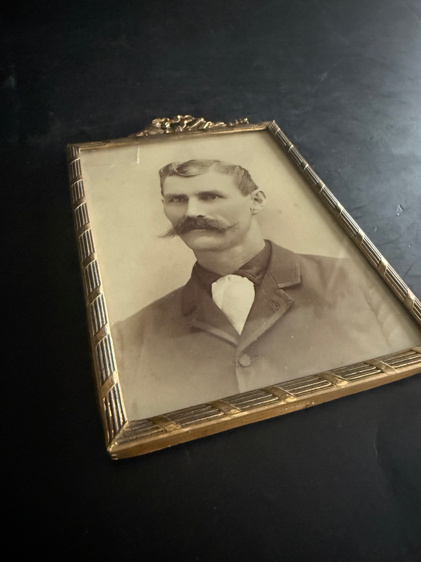 Victorian Brass Bow Picture Frame