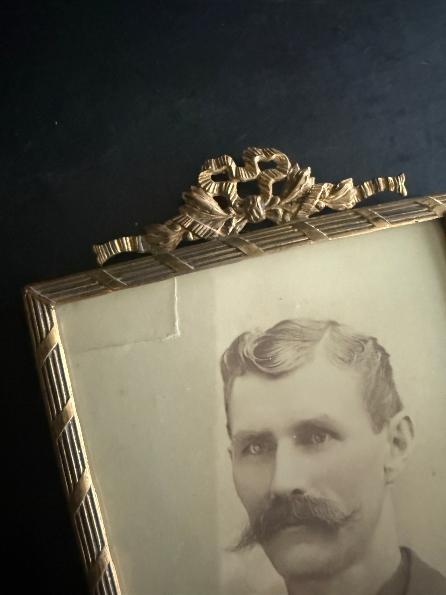 Victorian Brass Bow Picture Frame