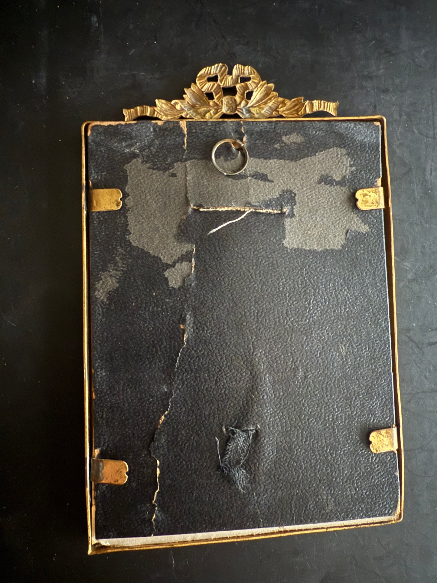 Victorian Brass Bow Picture Frame