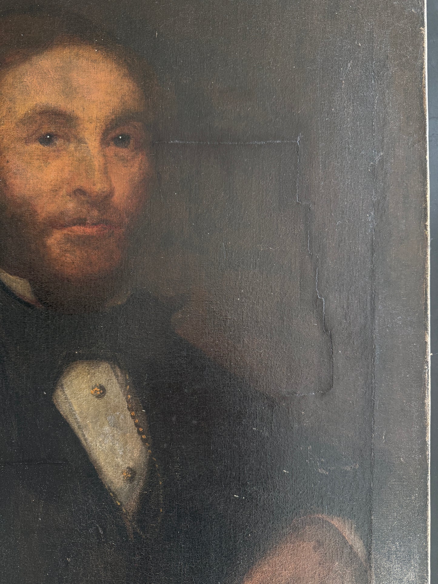 19th Century Portrait of a Gentleman – Oil on Canvas Mounted to Board