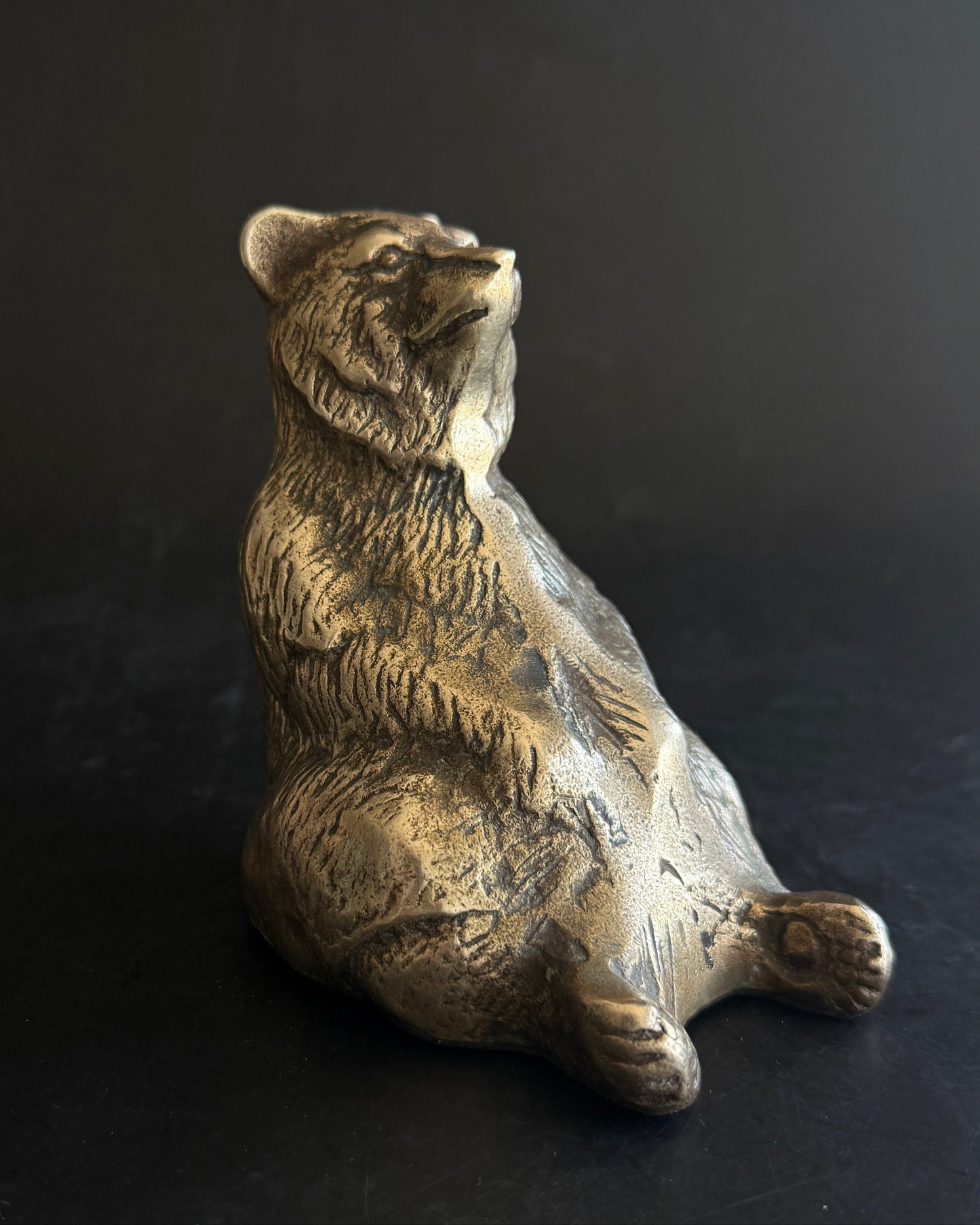 Vintage Brass Bear Figurine