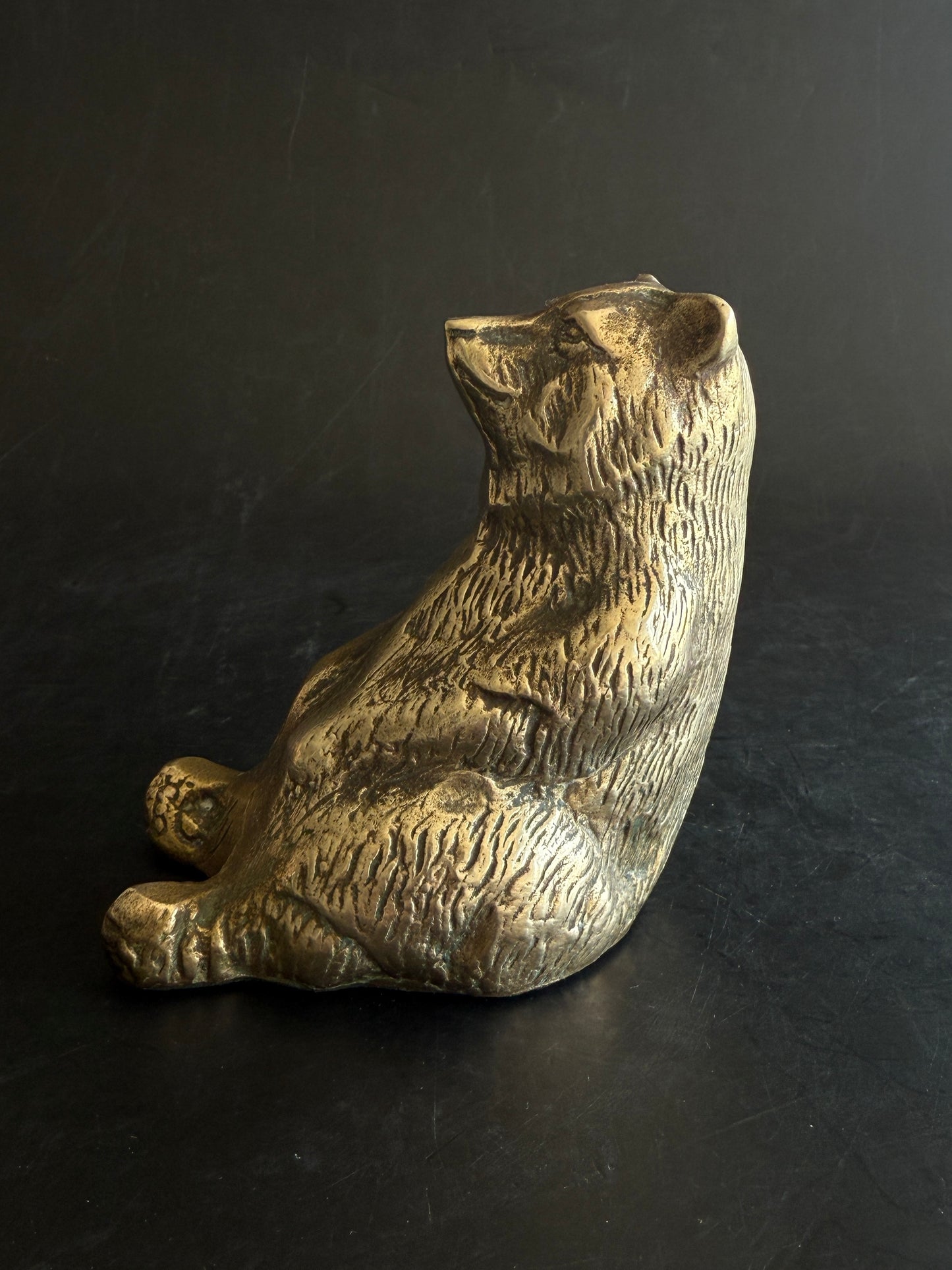 Vintage Brass Bear Figurine