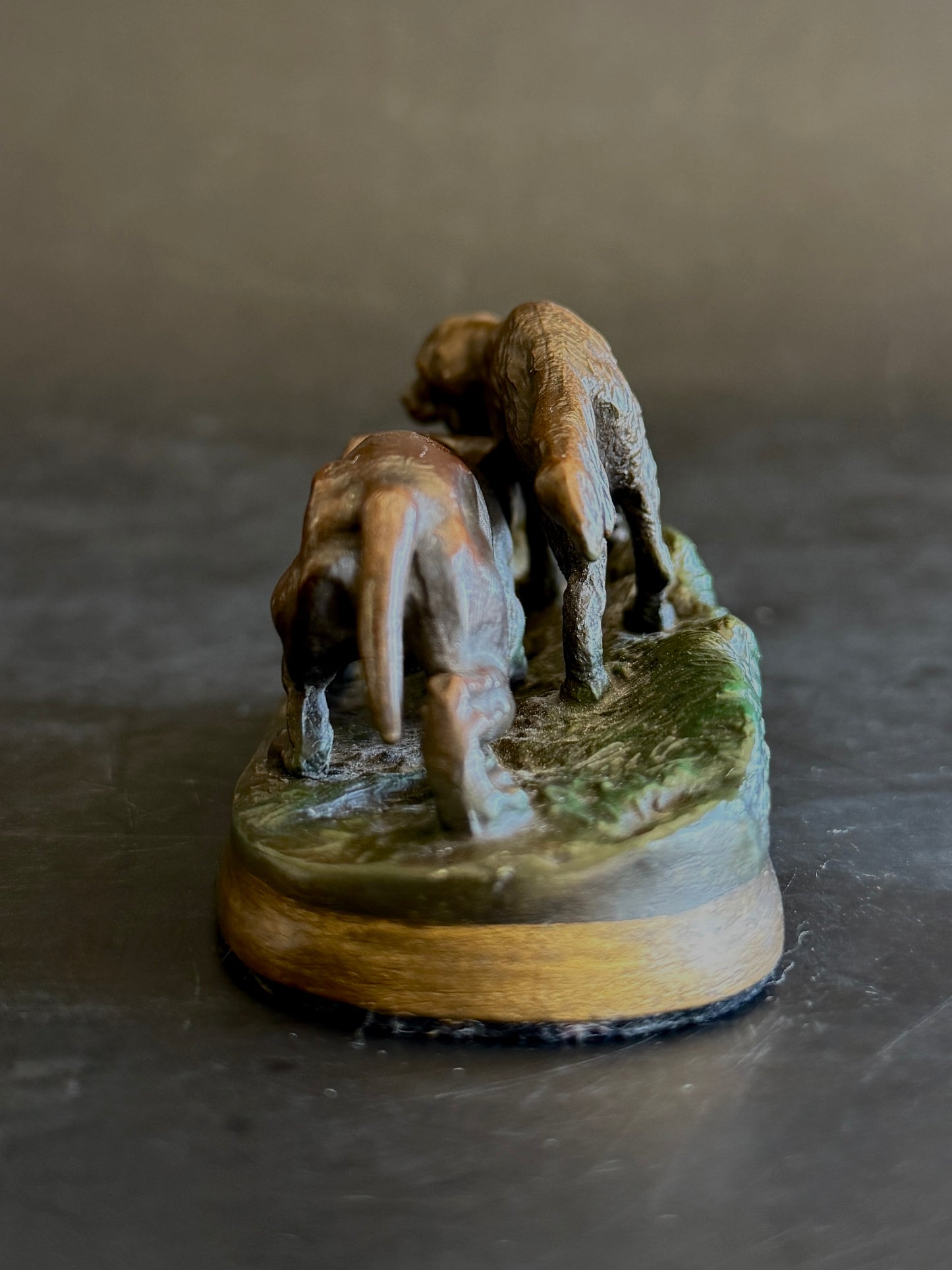 Bronze Hunting Dogs Statue