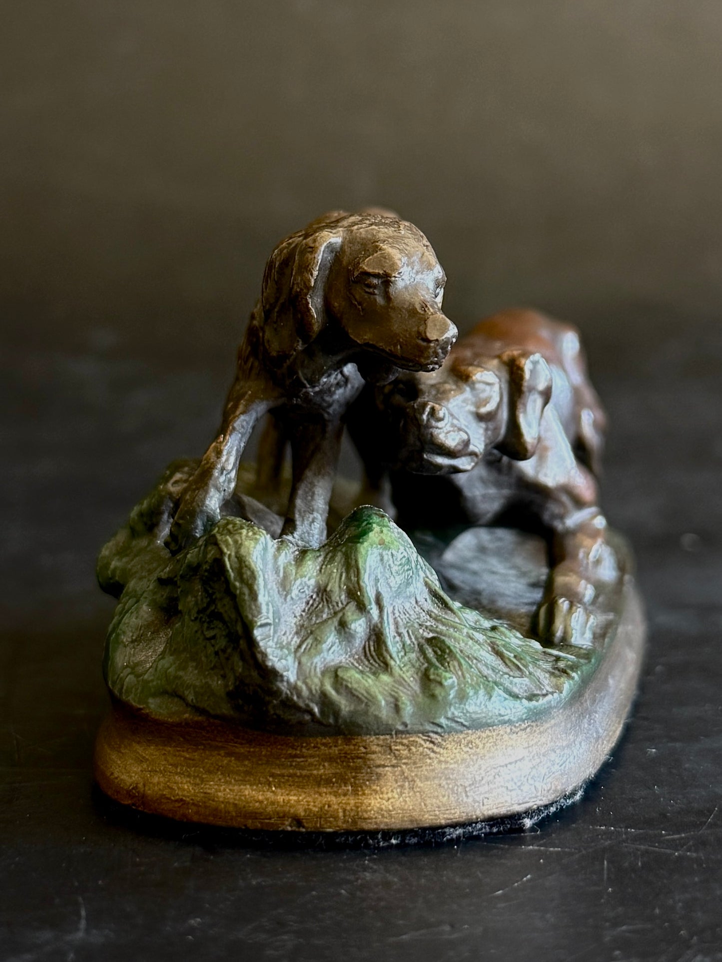 Bronze Hunting Dogs Statue