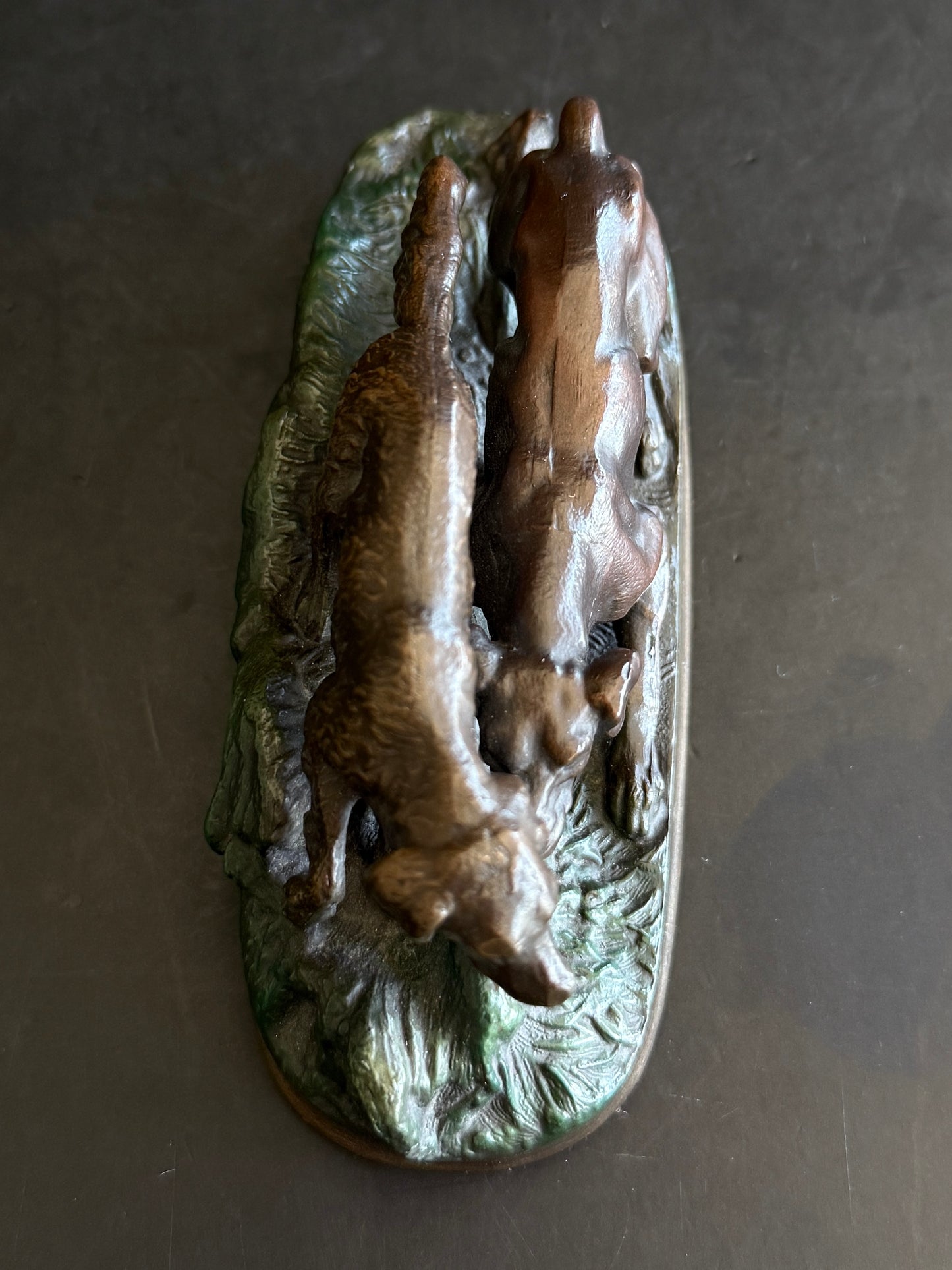 Bronze Hunting Dogs Statue