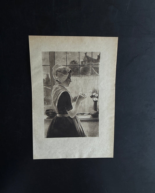 1800s Photogravure – "A Dutch Girl" by Theo Grust
