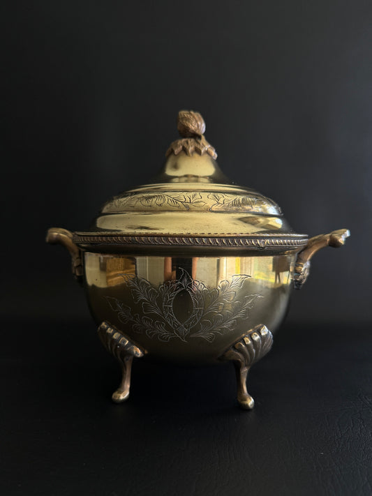 Reserved: Brass Acorn Lidded Dish