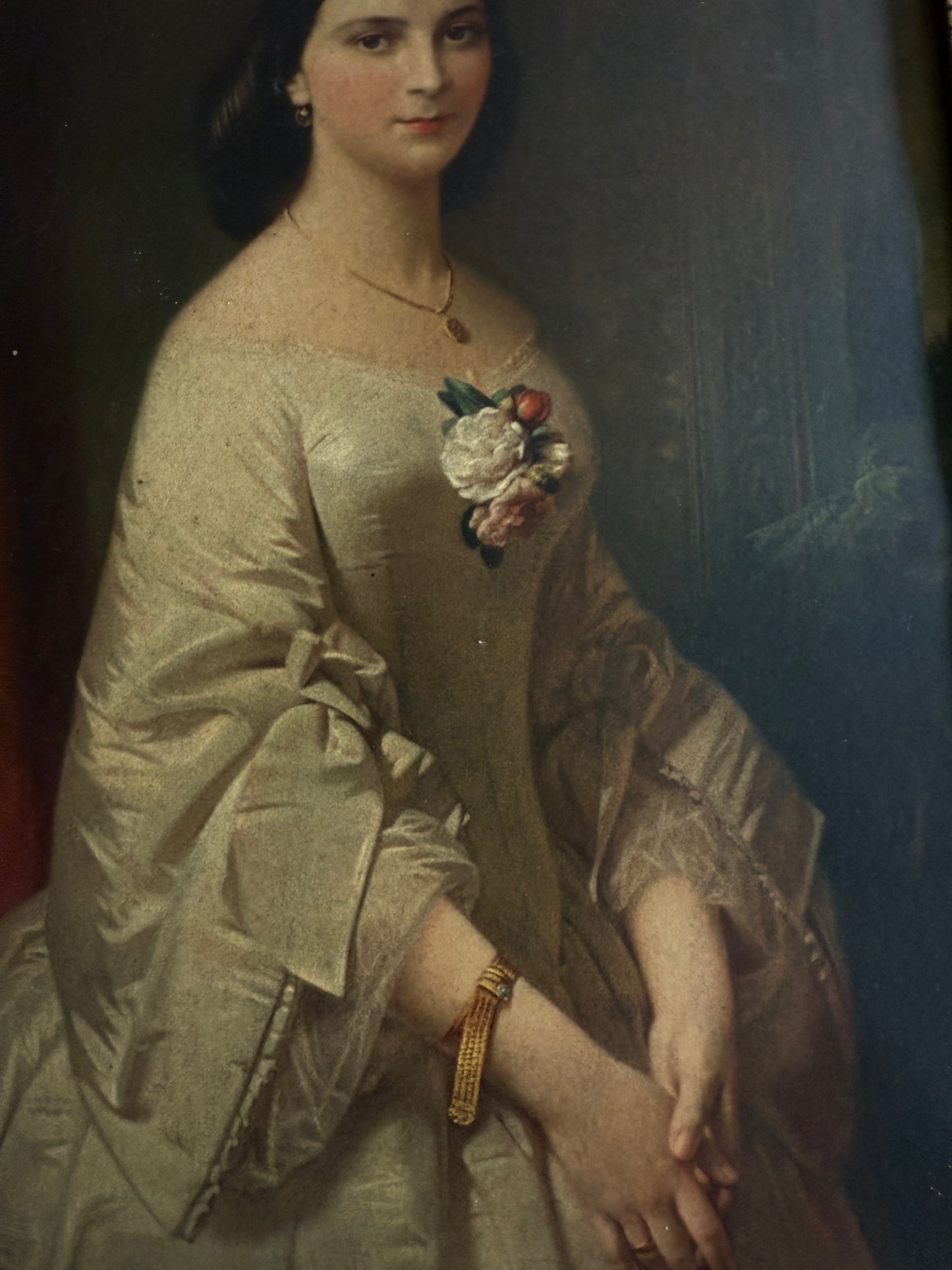 Framed Erich Correns "Southern Belle" Lithograph
