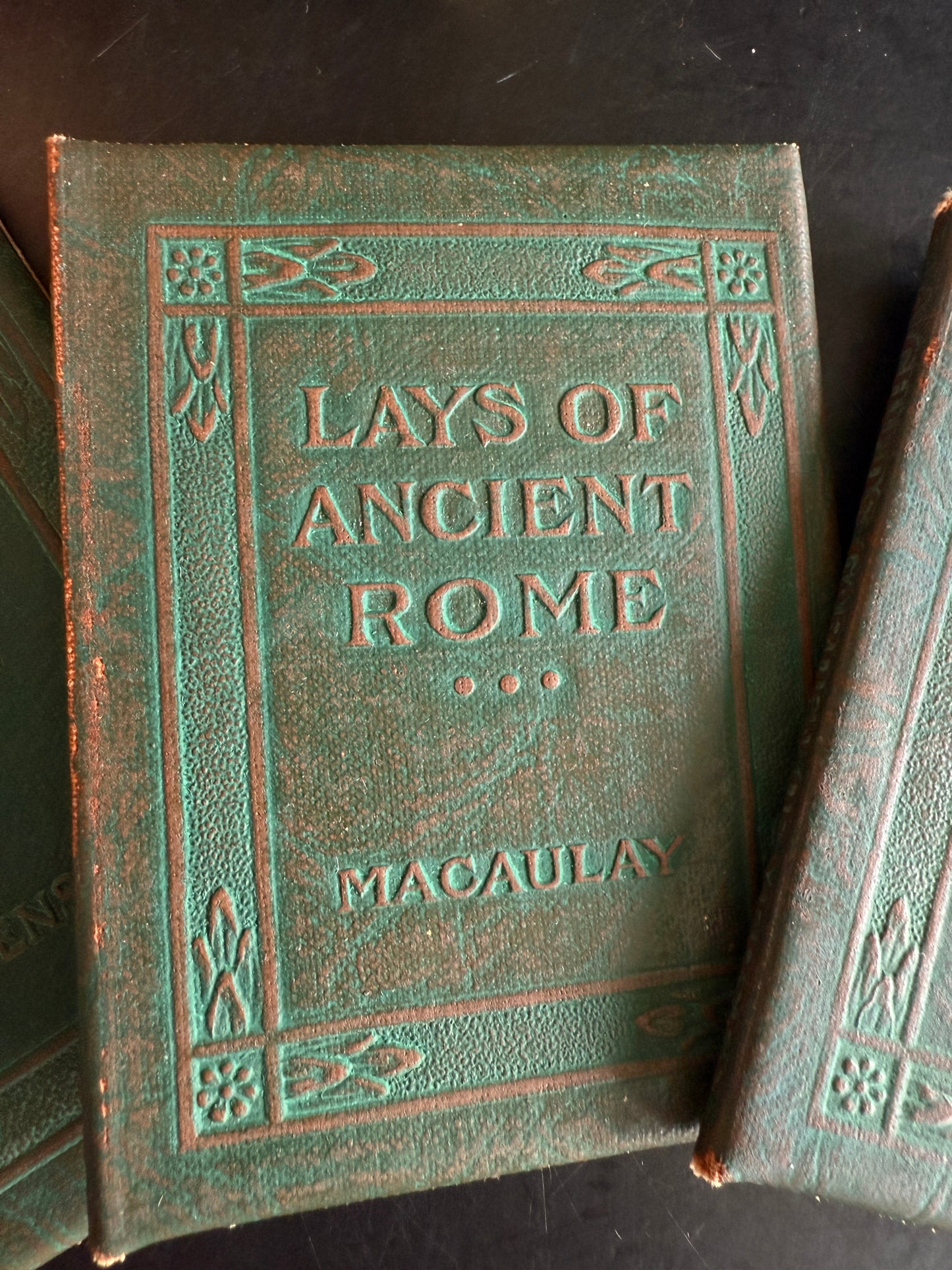 Reserved: Set of 3 Mini Green “Little Leather Library” Books