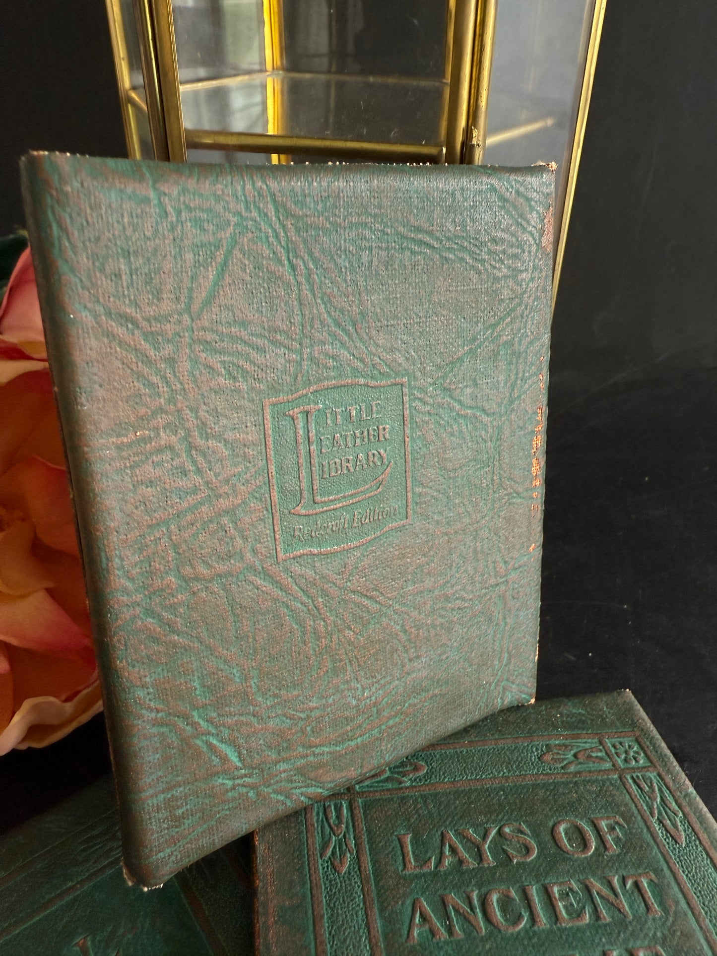 Reserved: Set of 3 Mini Green “Little Leather Library” Books