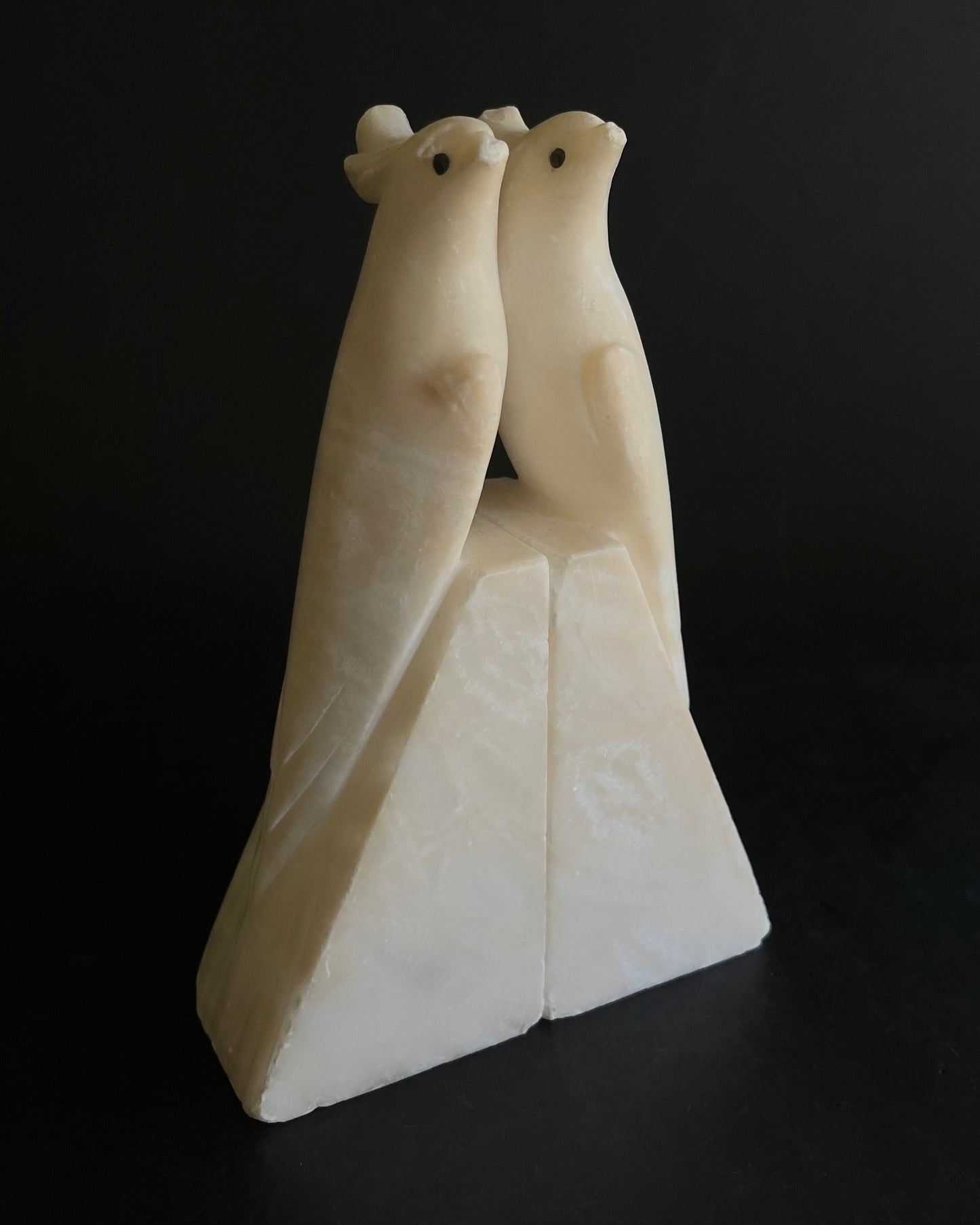 Vintage Alabaster Bird Bookends