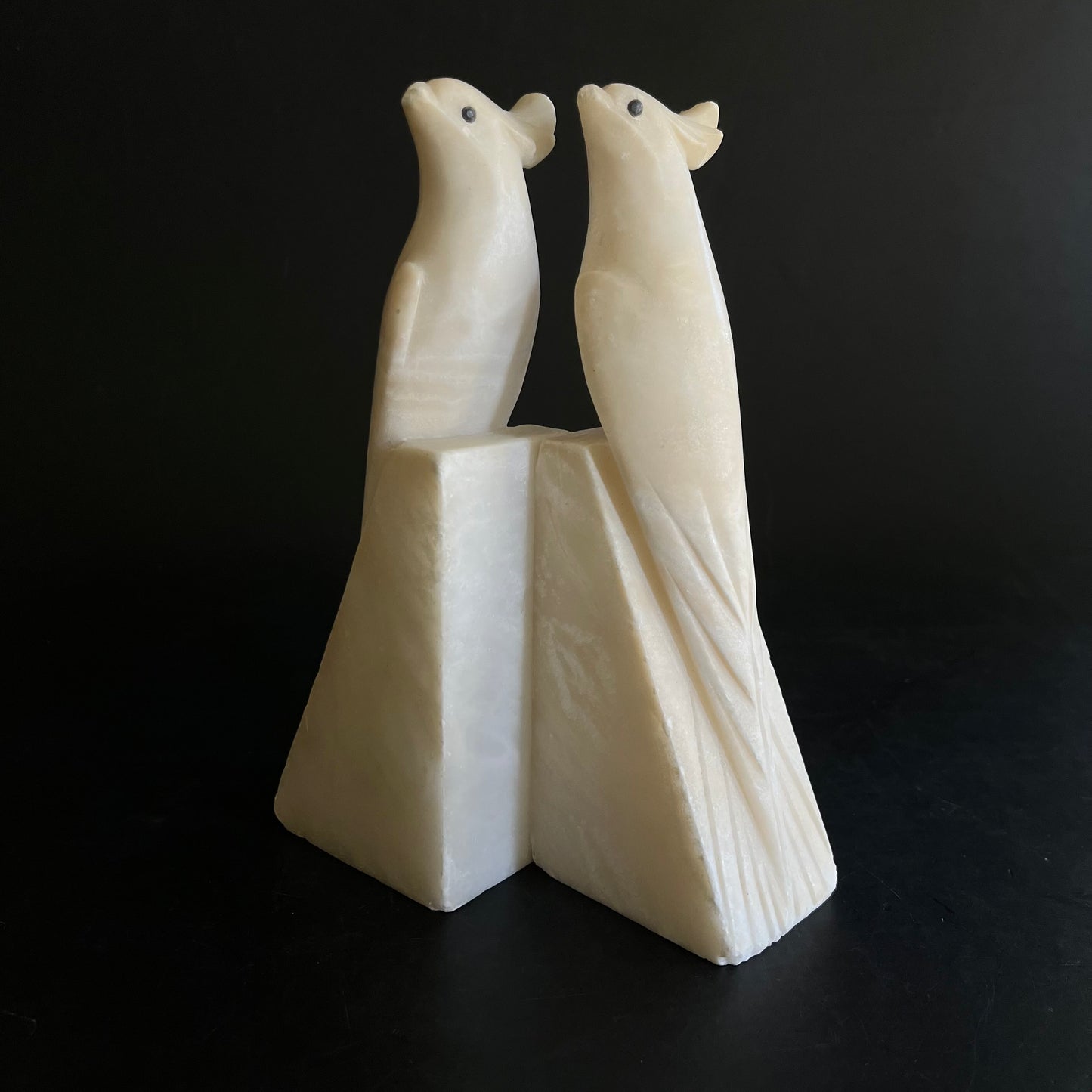 Vintage Alabaster Bird Bookends