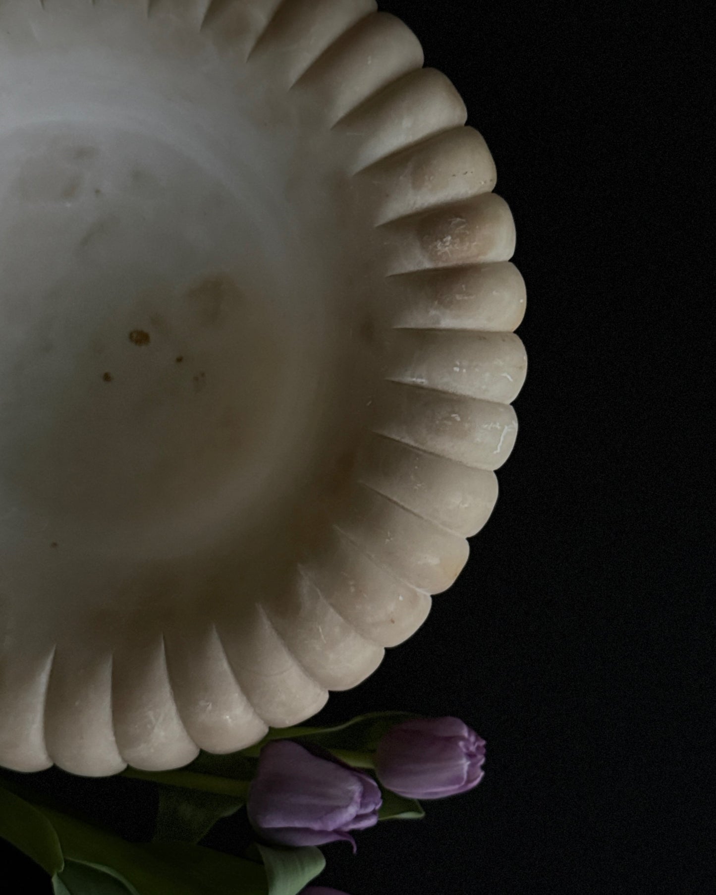 Alabaster Bowl on Brass Salvage Base