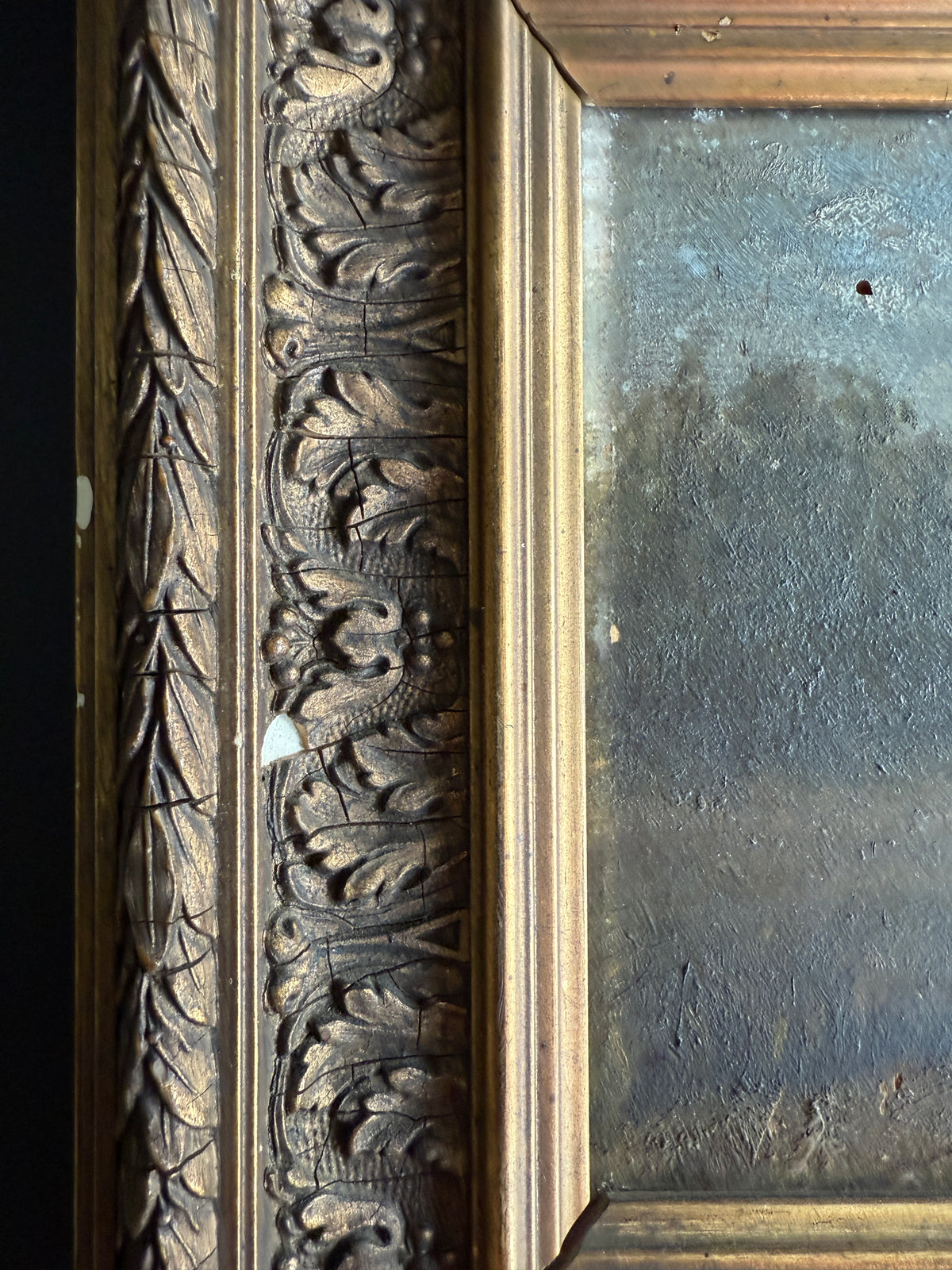 19th-Century French Rural Landscape on Wood Panel