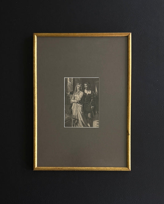 Hamlet & Ophelia — Antique Photogravure after Hugues Merle, c. 1881