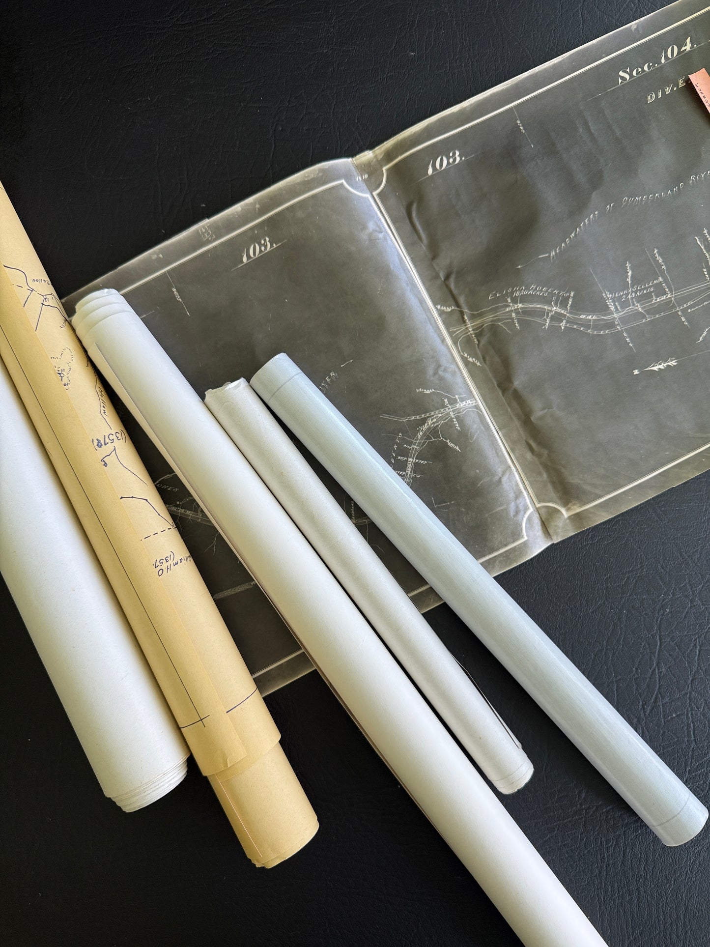 Vintage Blueprint-Style Survey Maps & Land Plats