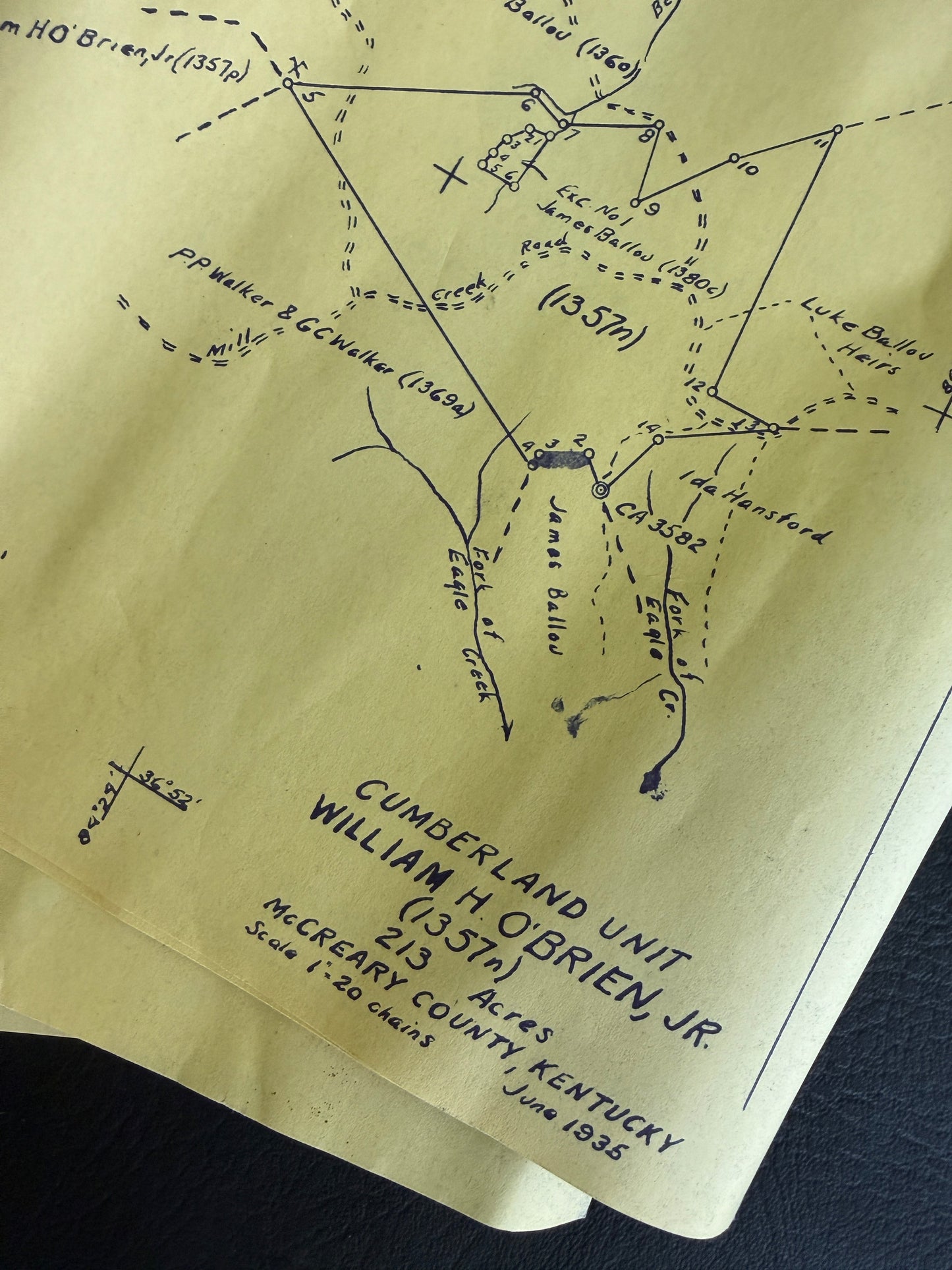 Vintage Blueprint-Style Survey Maps & Land Plats