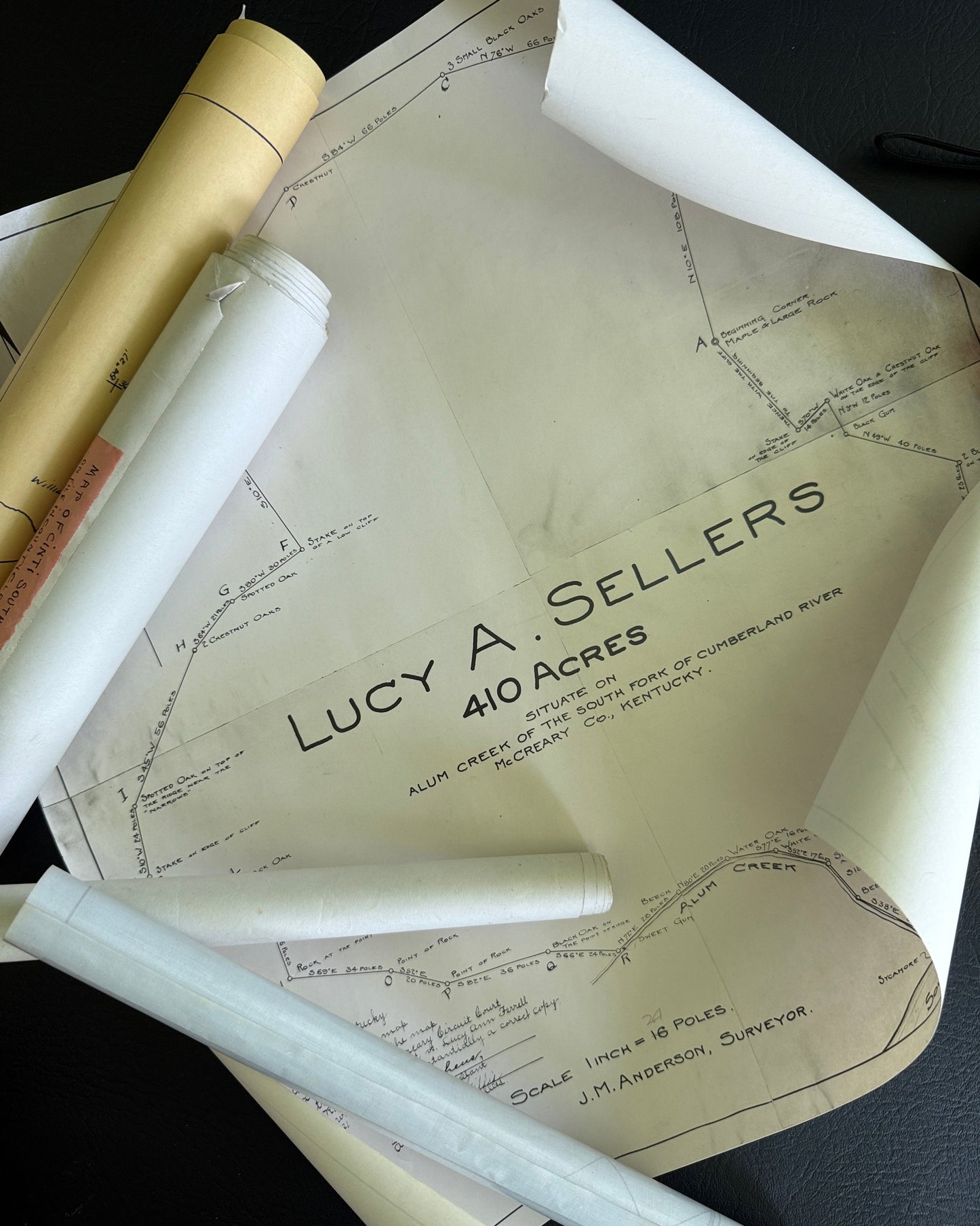 Vintage Blueprint-Style Survey Maps & Land Plats