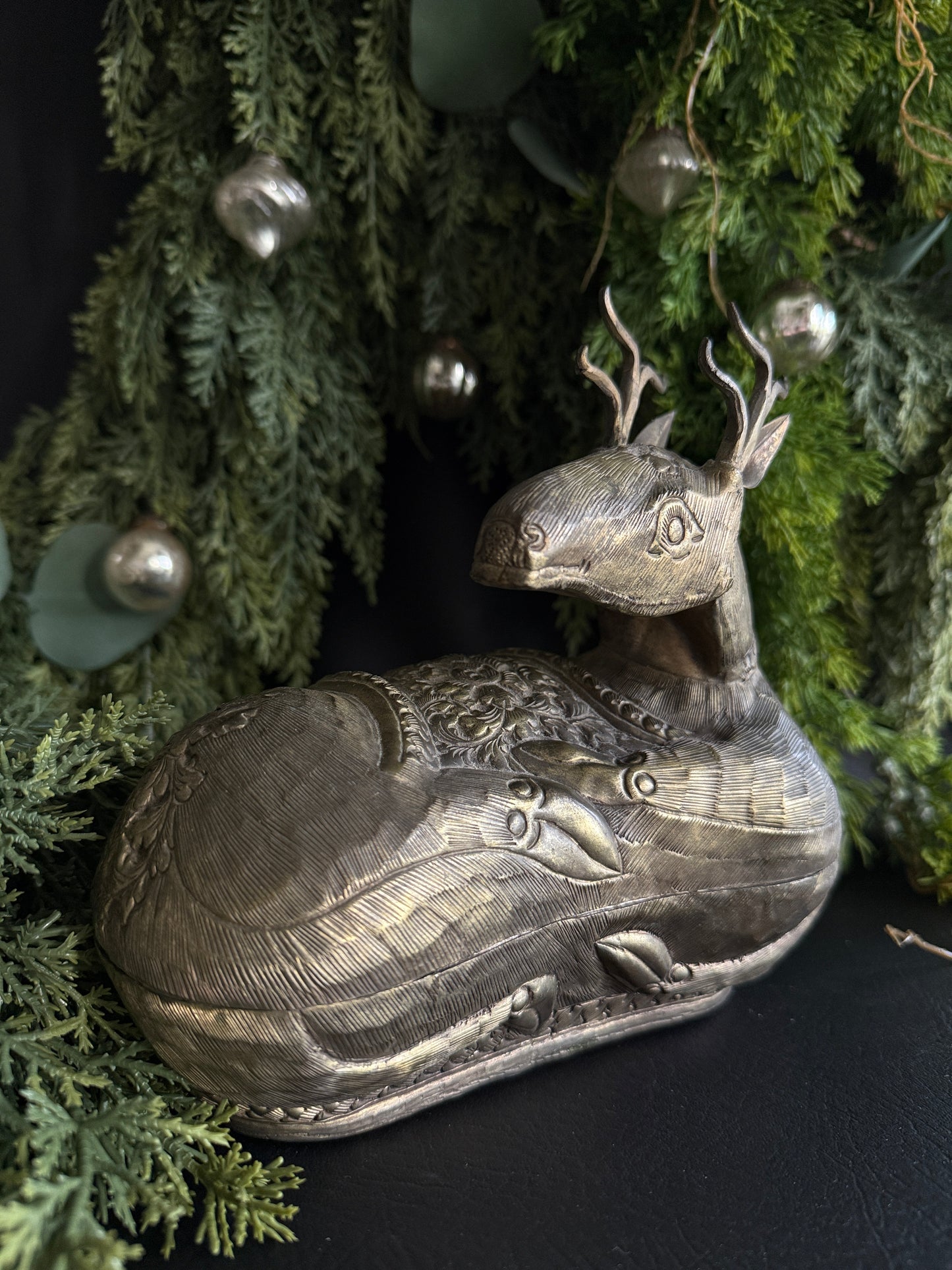 Brass Deer Lidded Box