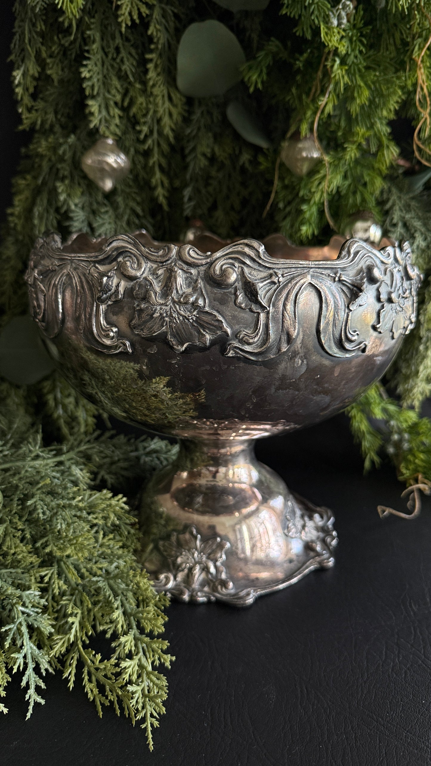 Silver Punch Bowl Candle Vessel