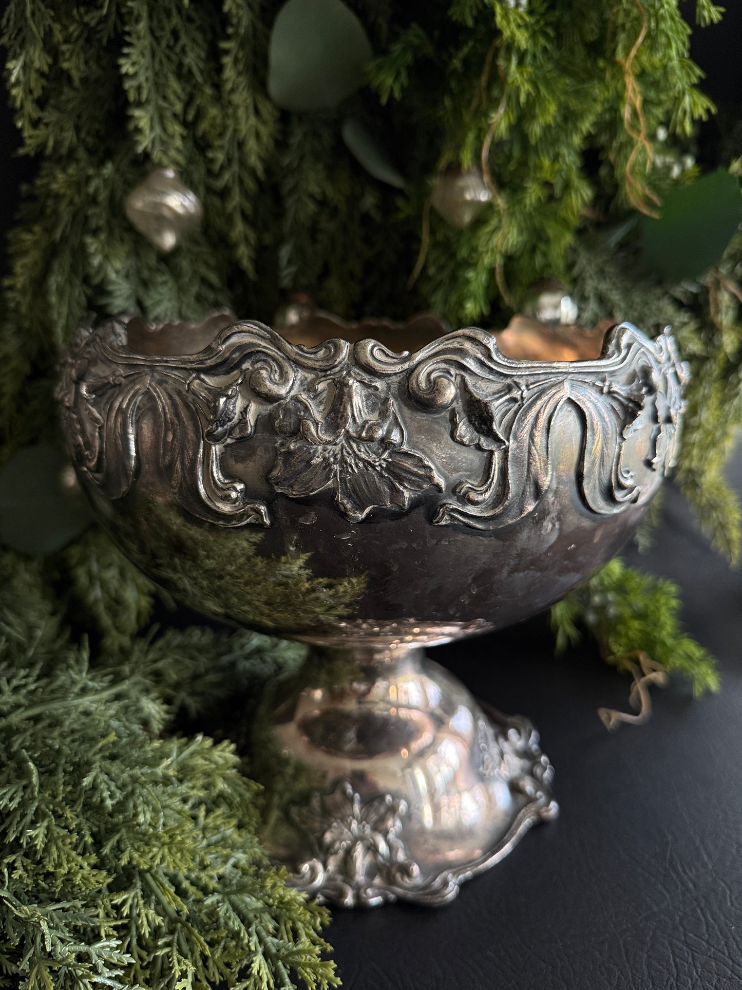 Silver Punch Bowl Candle Vessel