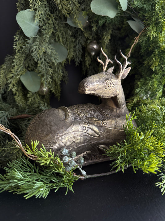 Brass Deer Lidded Box