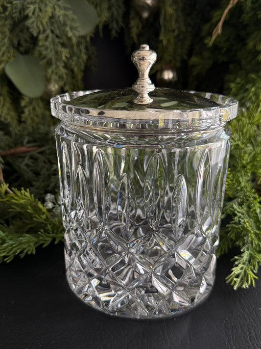 Cut Crystal & Silverplate Jar