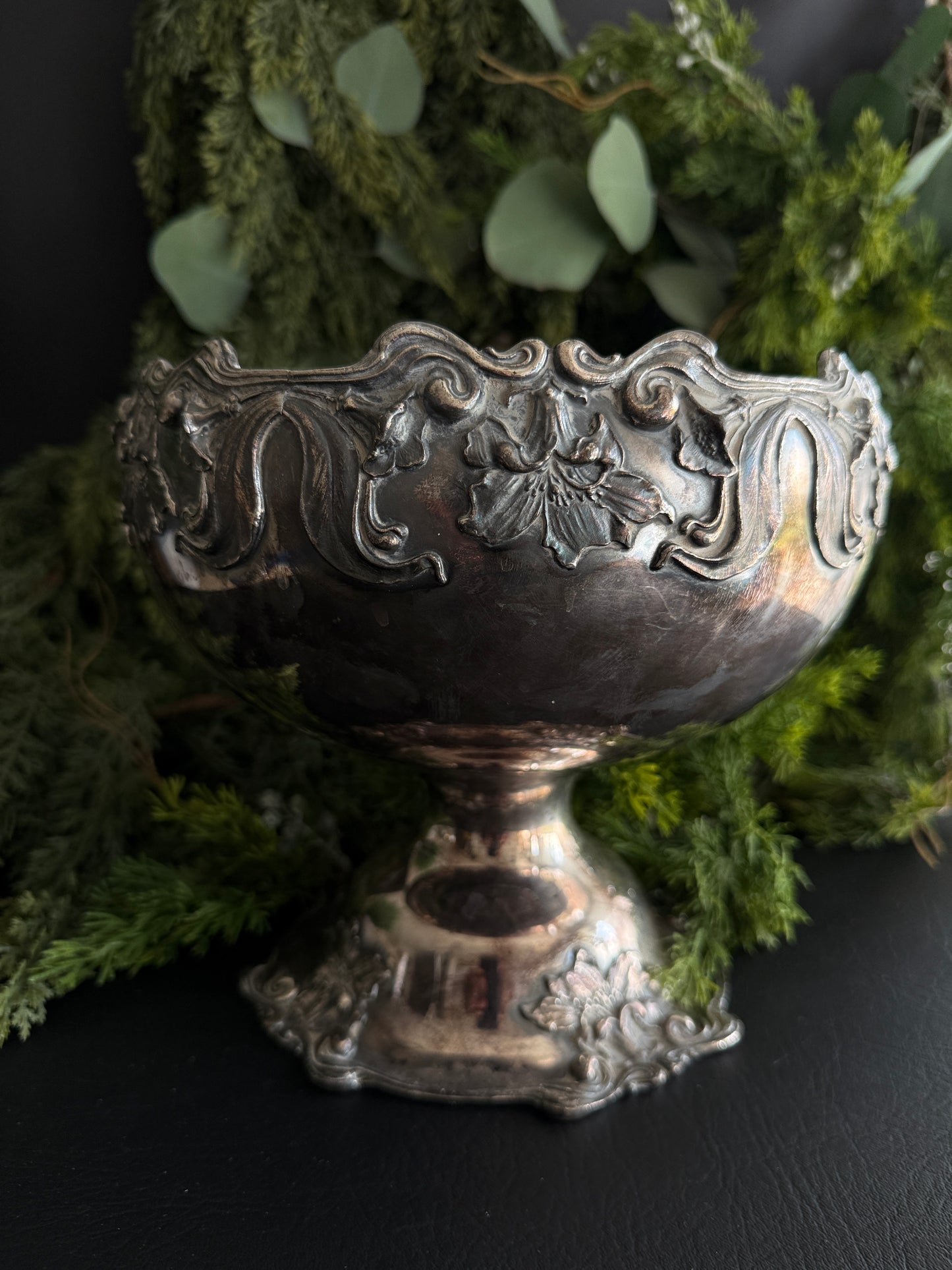 Silver Punch Bowl Candle Vessel