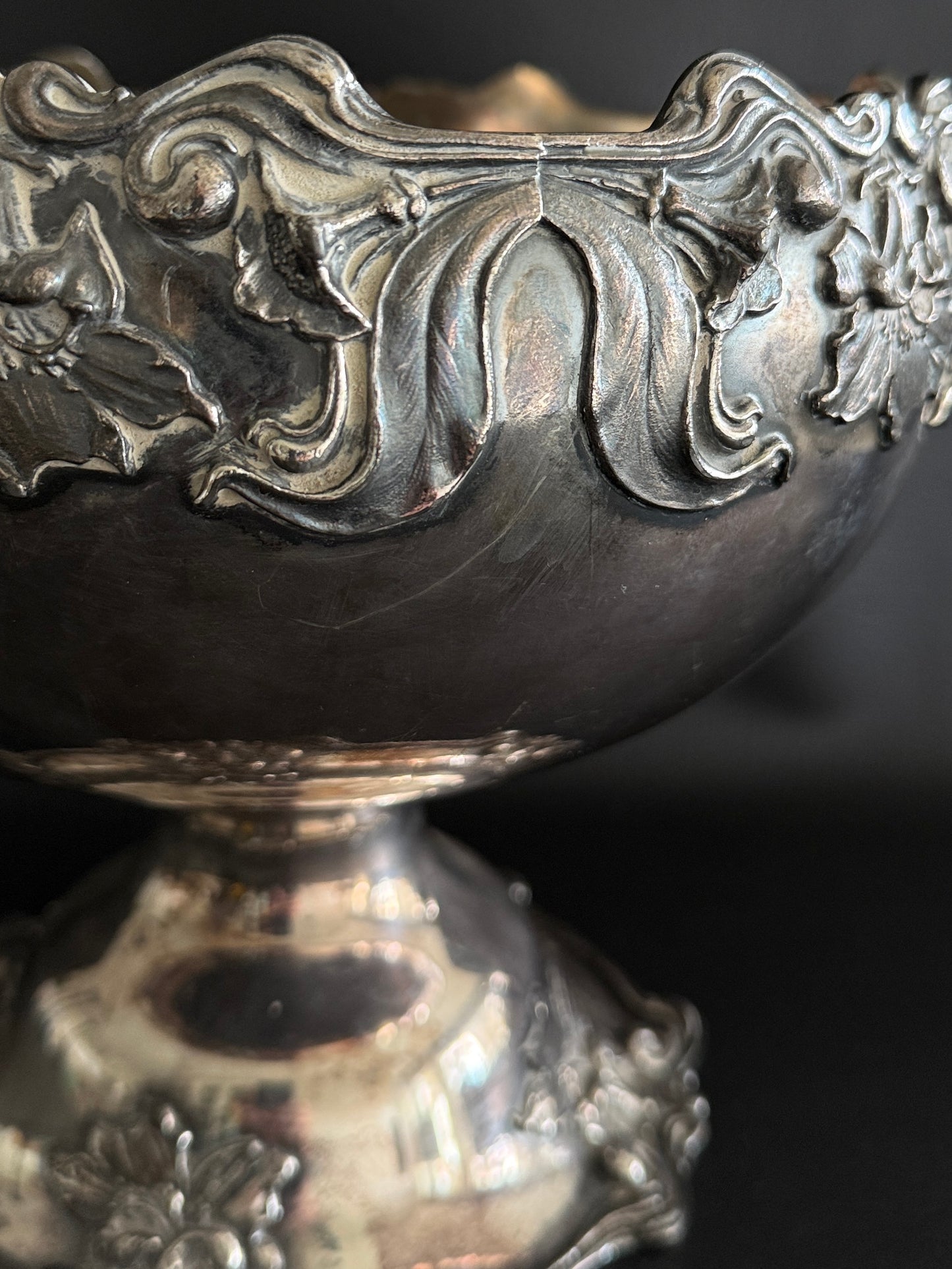 Silver Punch Bowl Candle Vessel