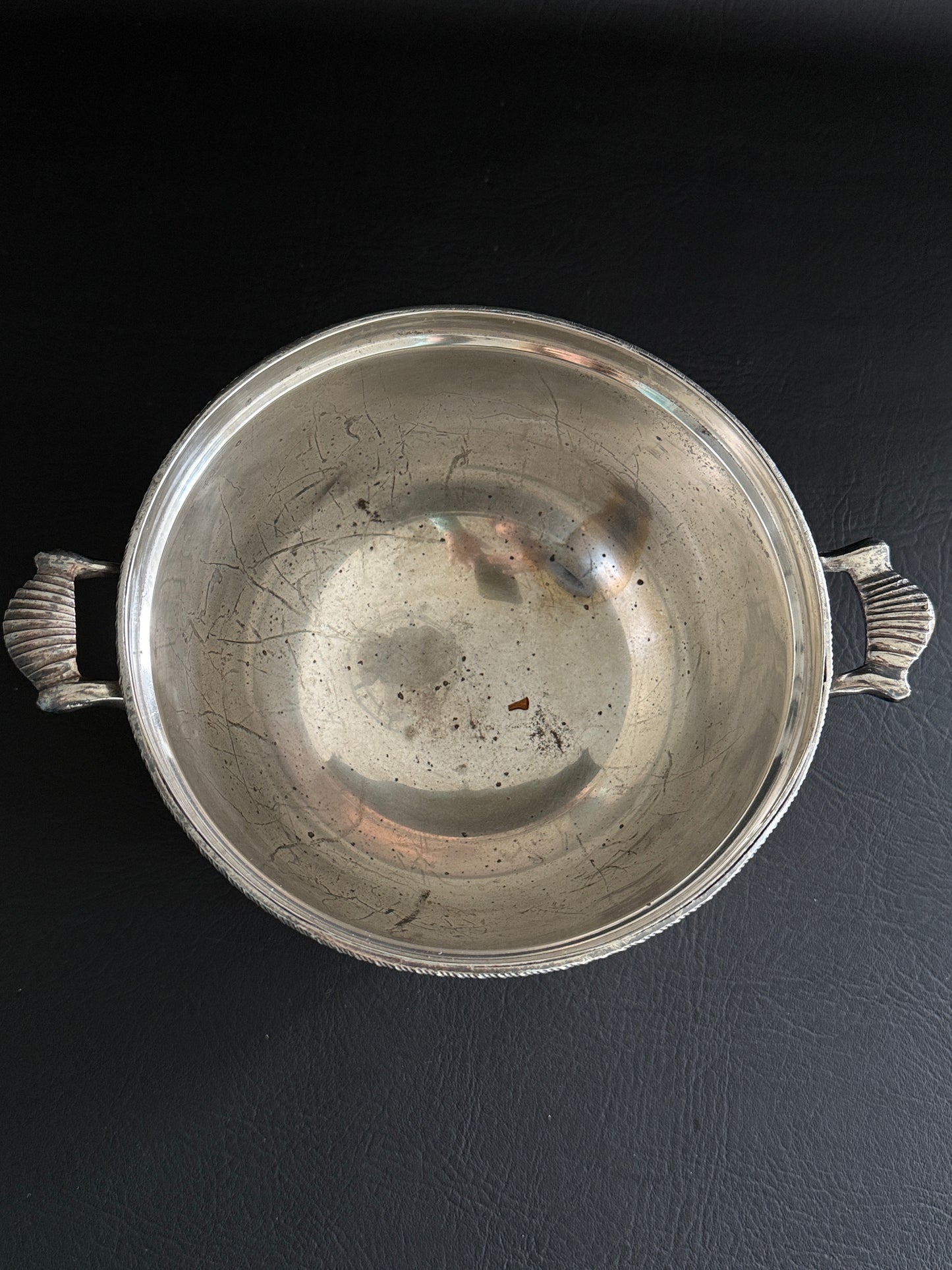 Silver Plate Footed Bowl Candle Vessel