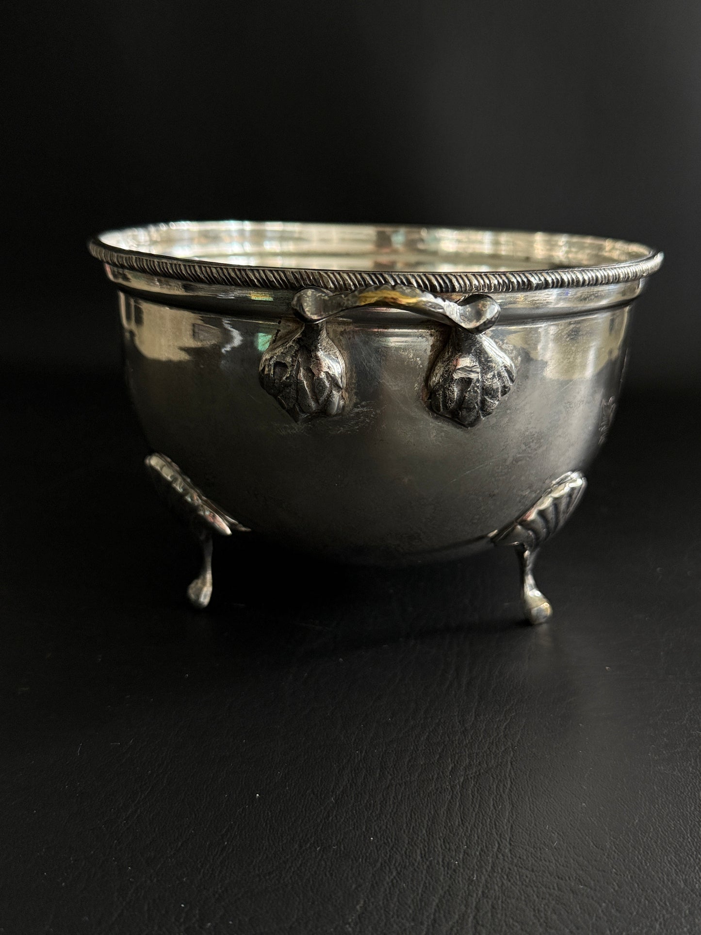 Silver Plate Footed Bowl Candle Vessel