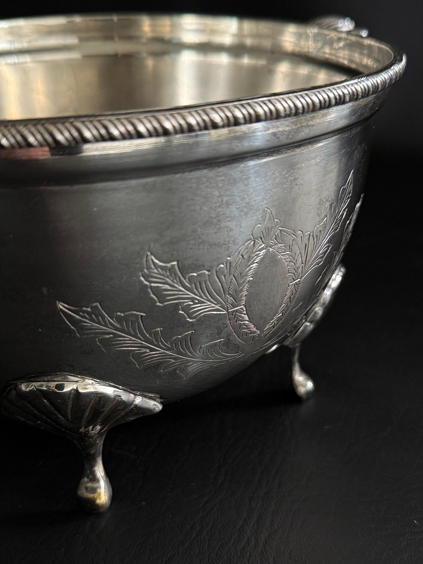 Silver Plate Footed Bowl Candle Vessel