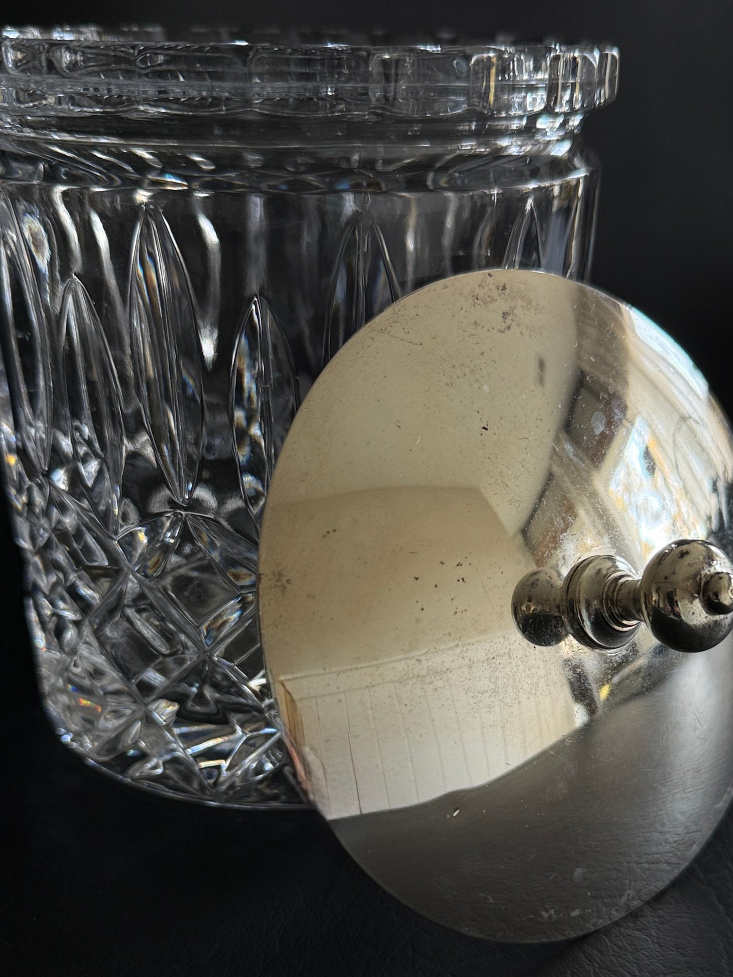 Cut Crystal & Silverplate Jar