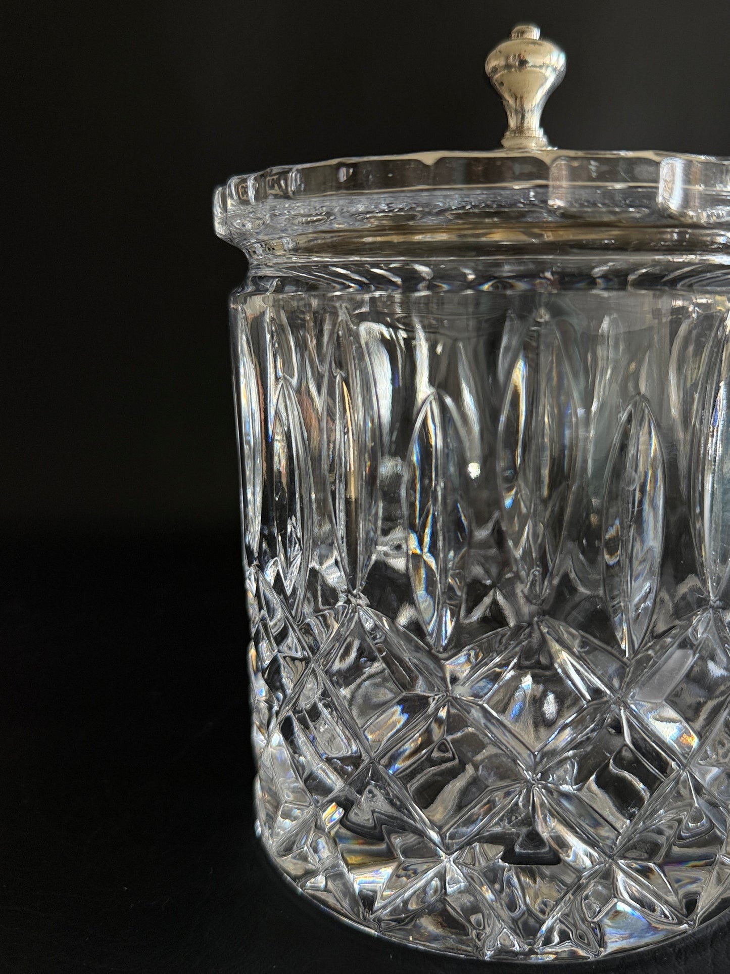 Cut Crystal & Silverplate Jar