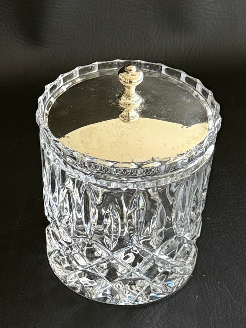 Cut Crystal & Silverplate Jar