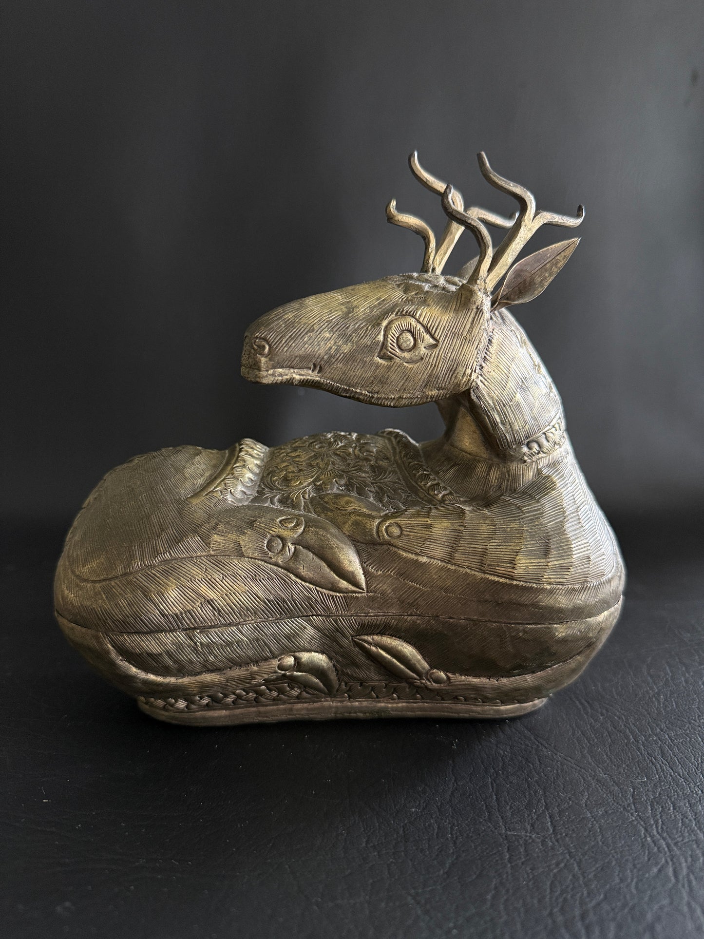 Brass Deer Lidded Box