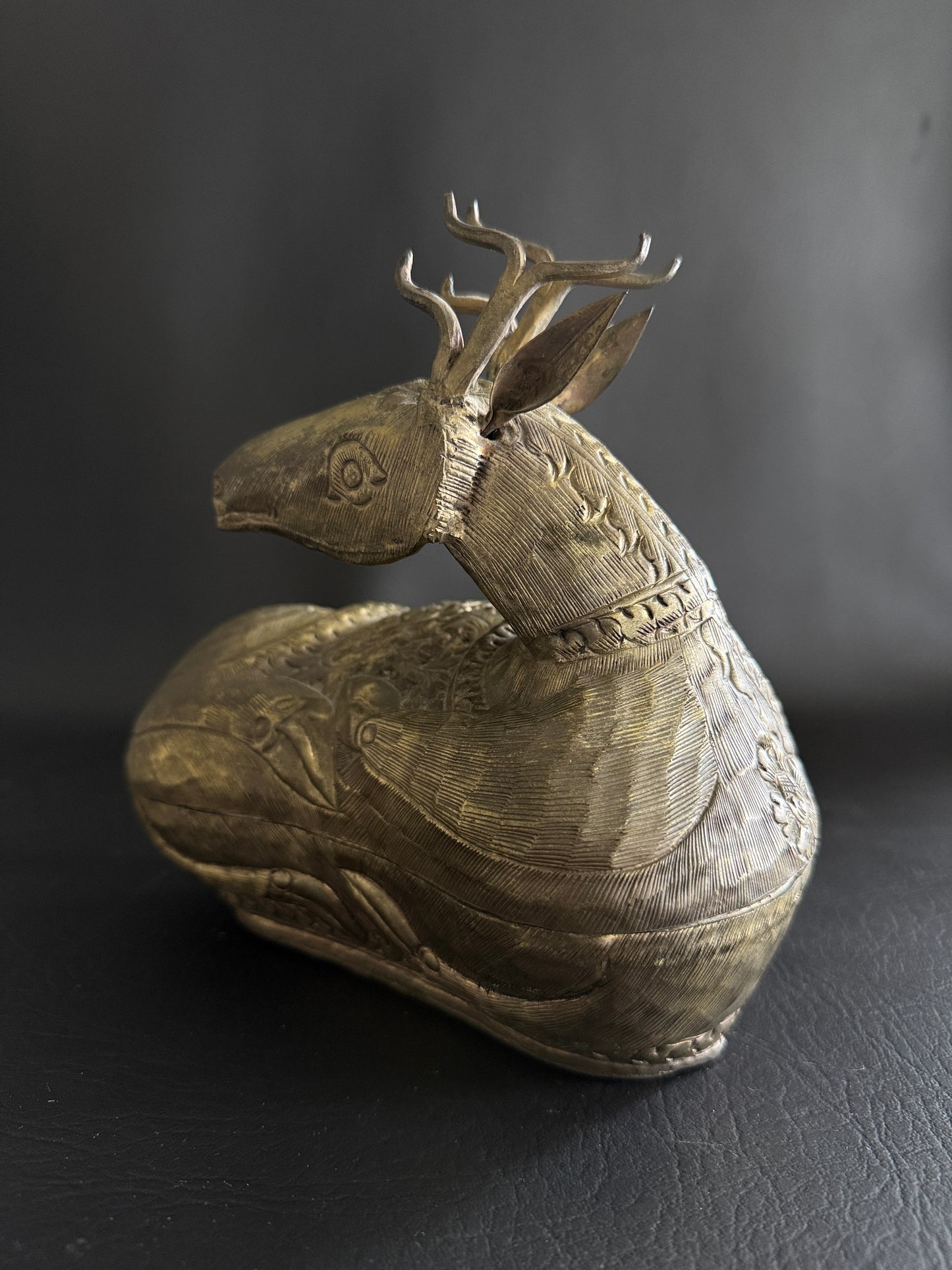 Brass Deer Lidded Box